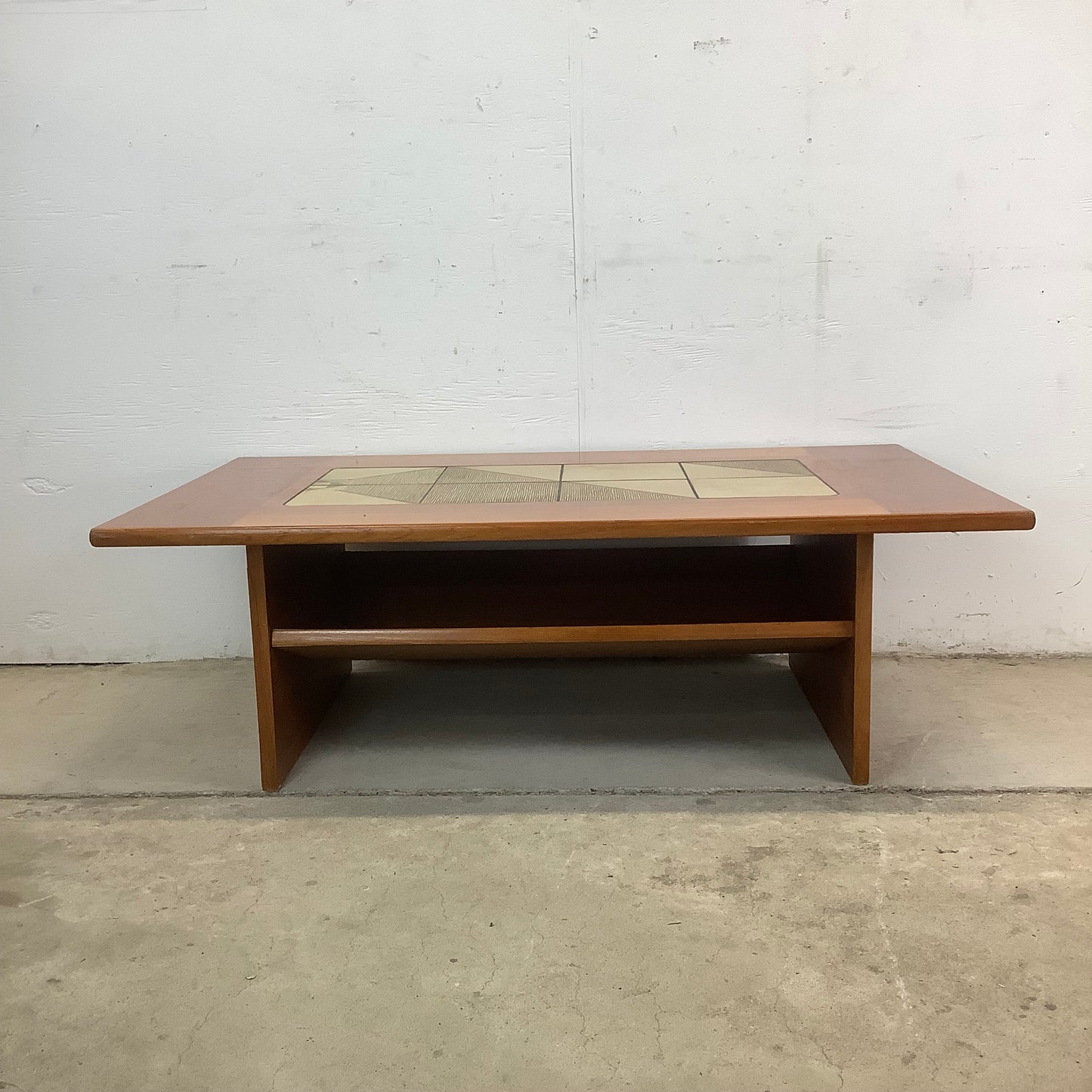 Danish Modern Teak & Tile Coffee Table