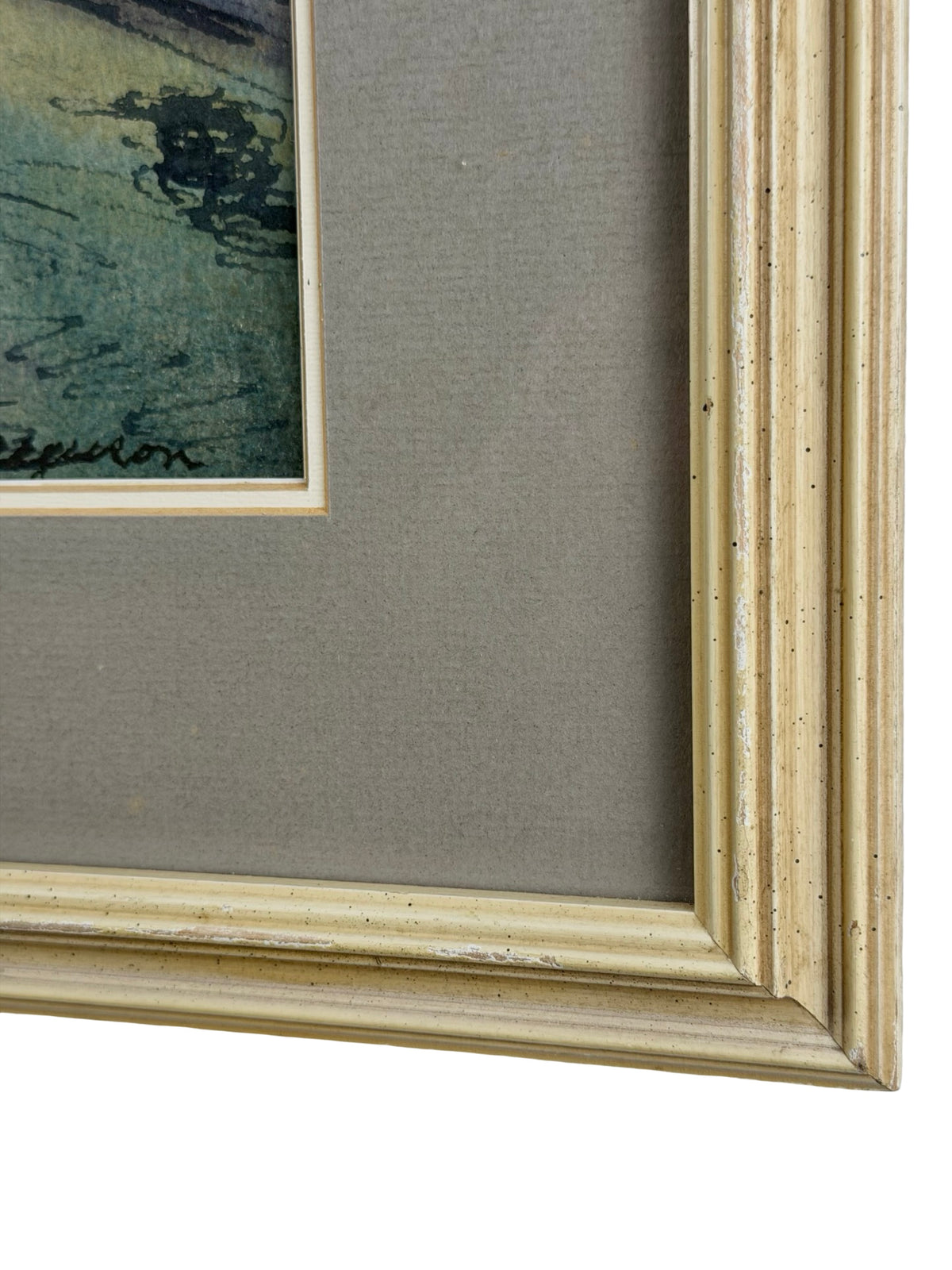 William H. Ferguson Signed Surrealist Carriage Crash Framed Mixed Media Artwork