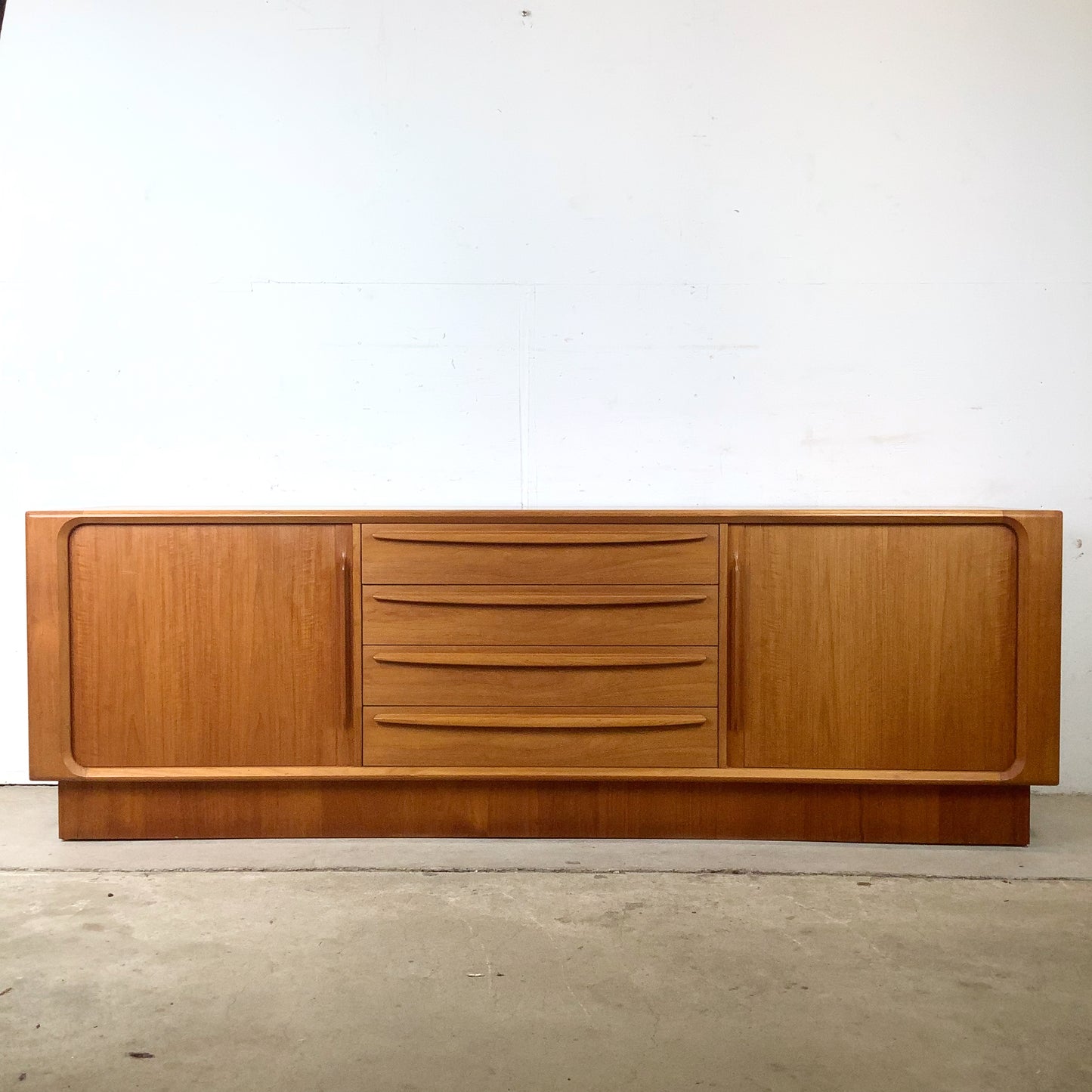 Danish Teak Tambour Door Credenza by Bernhard Pedersen & Søn | 20th Century