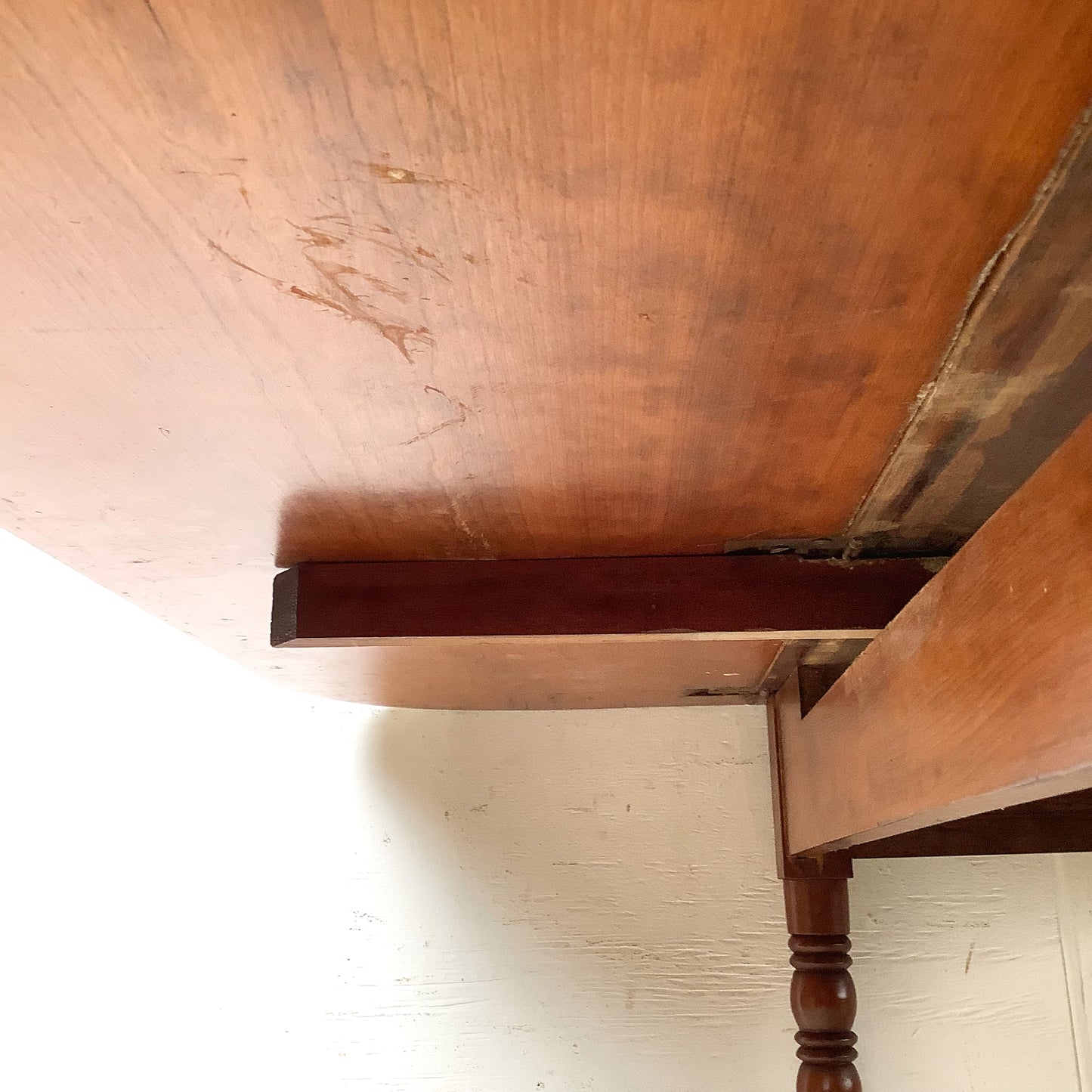 Antique American Drop-Leaf Table | Victorian Spool-Turned Legs | Original Brass Casters | Hardwood Top