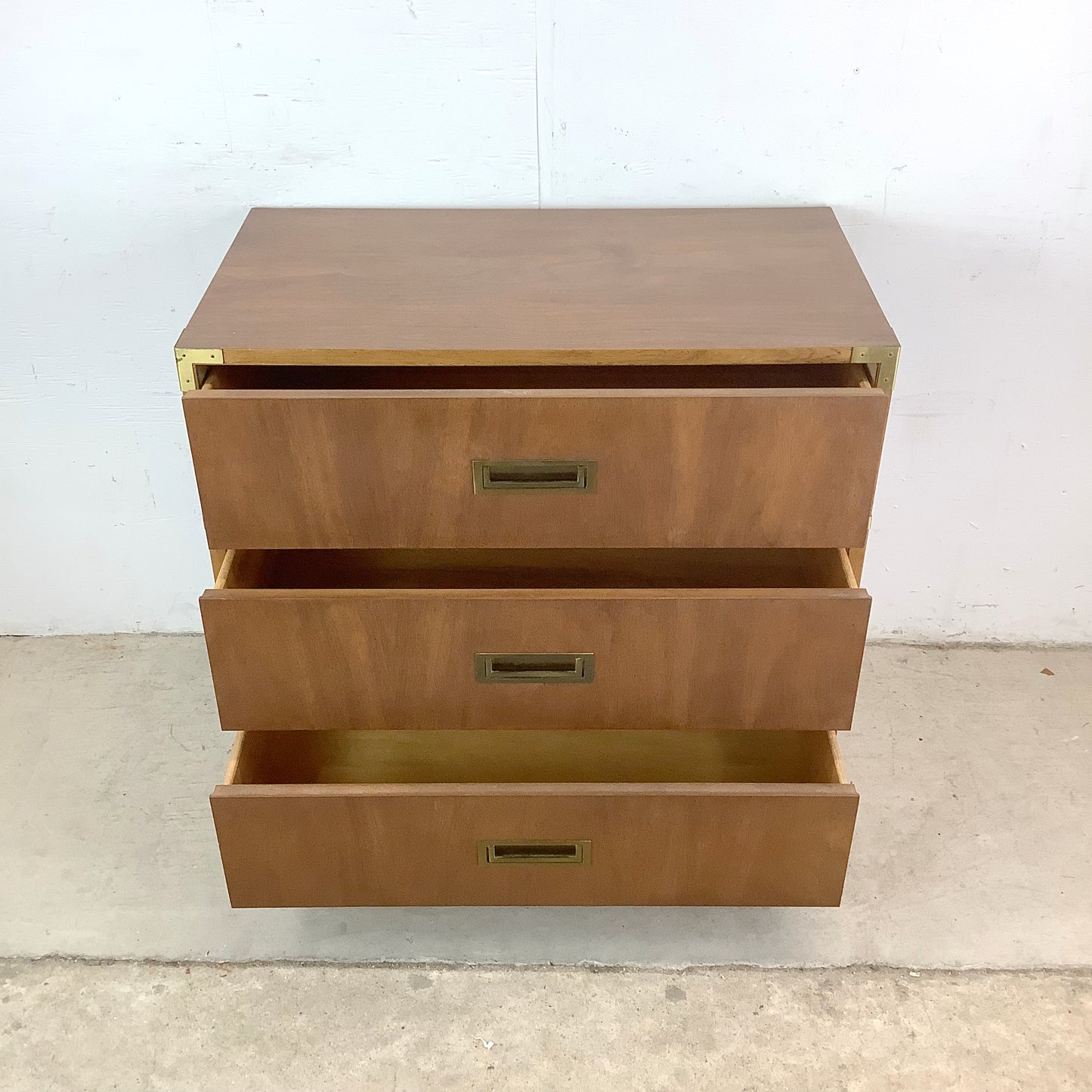 Vintage Three Drawer Campaign Dresser