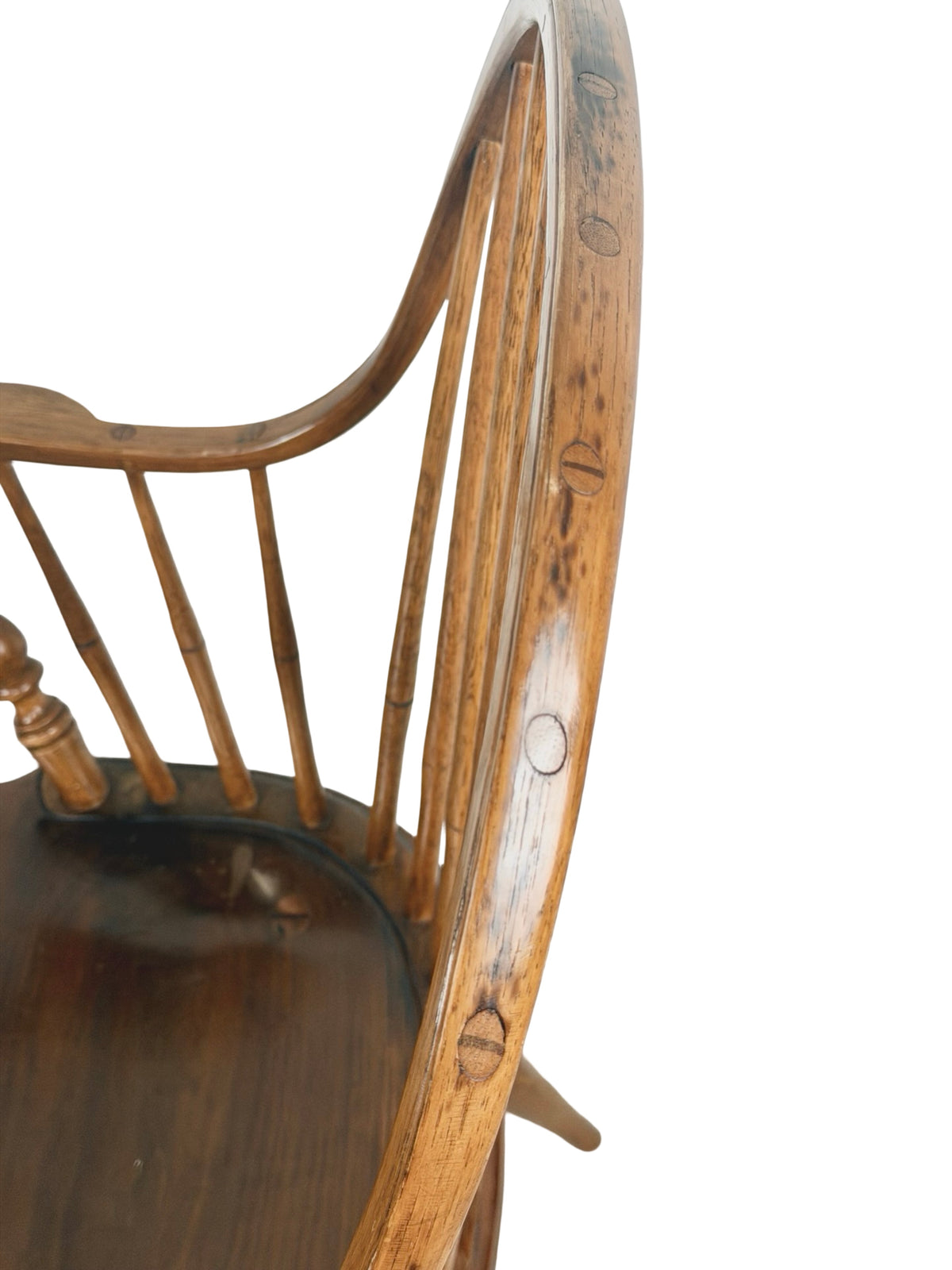Antique Continuous-Arm Windsor Spindle-Back Wooden Chair