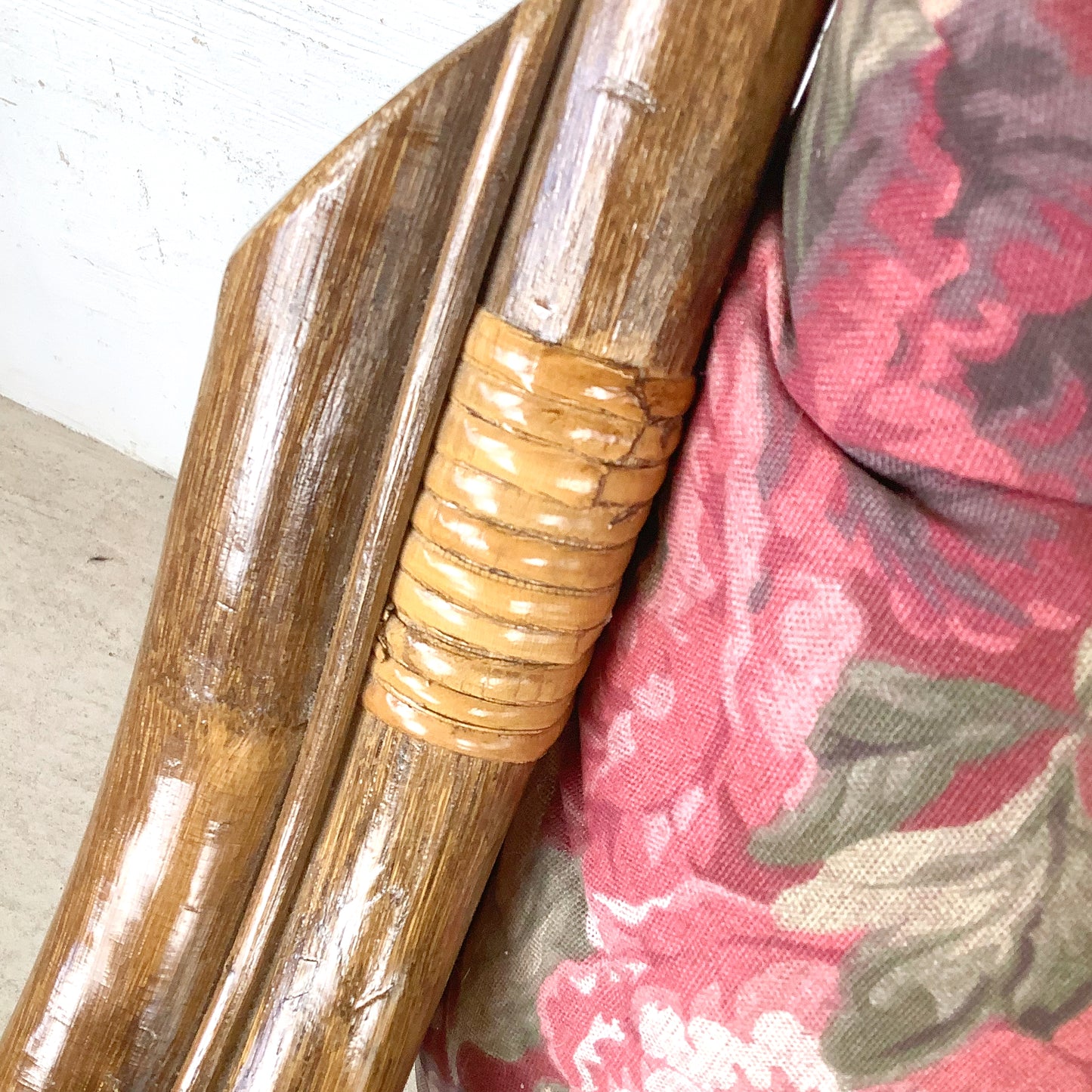 Vintage Bentwood Rattan Swivel Lounge Chair