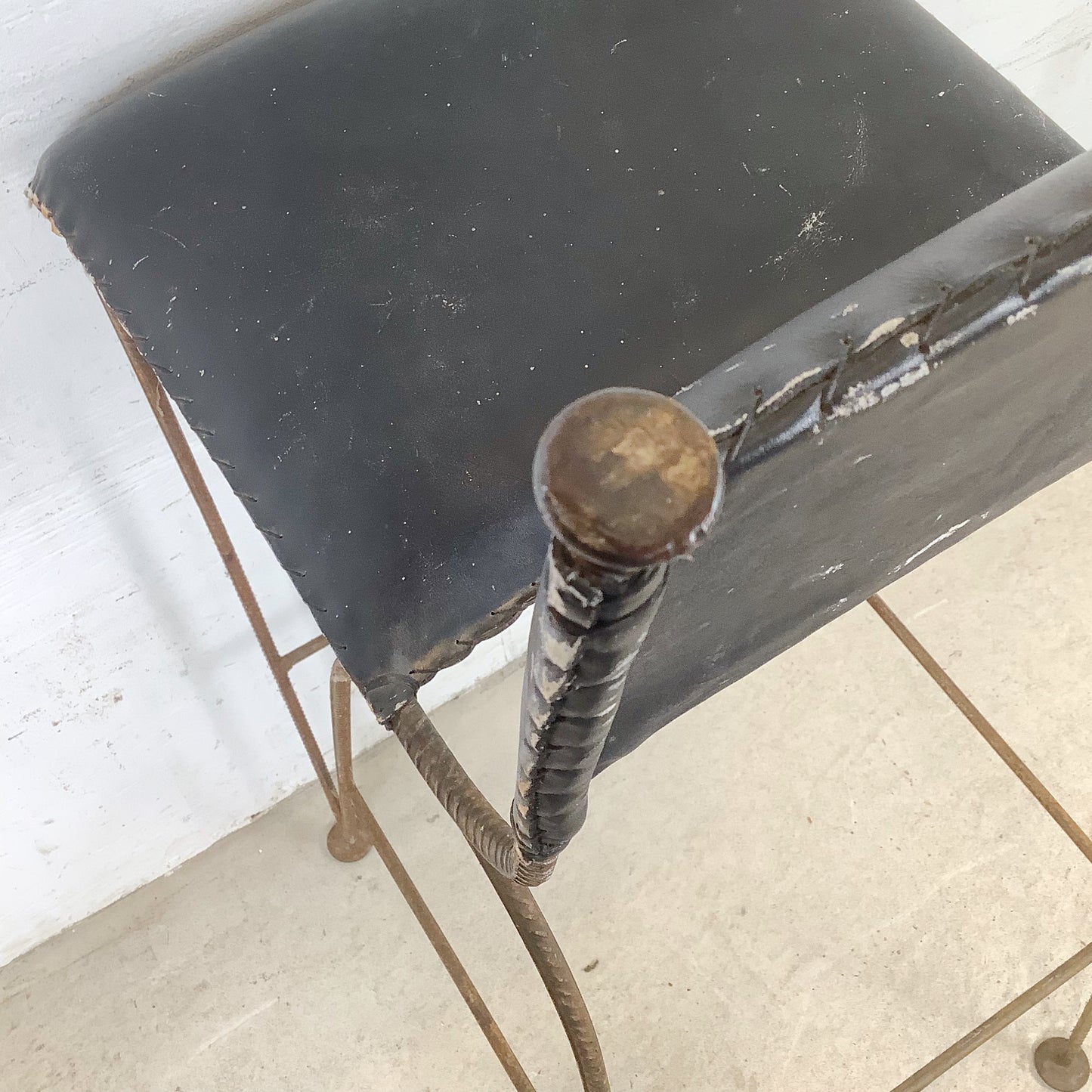 Mid-Century Studio-Made Sculptural Iron Stool