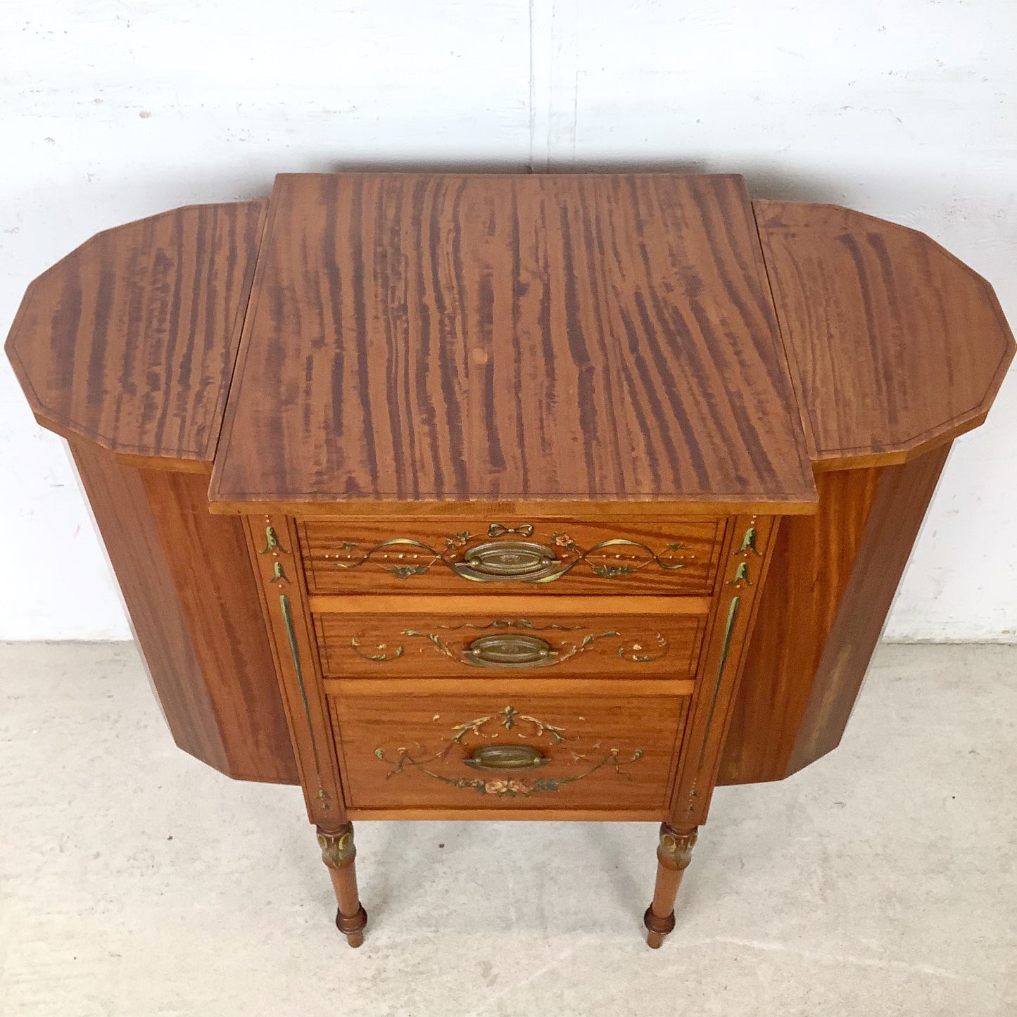 American Adam Revival Satinwood Martha Washington Sewing Cabinet | Aimone Mfg. Co., New York | circa 1900–1919