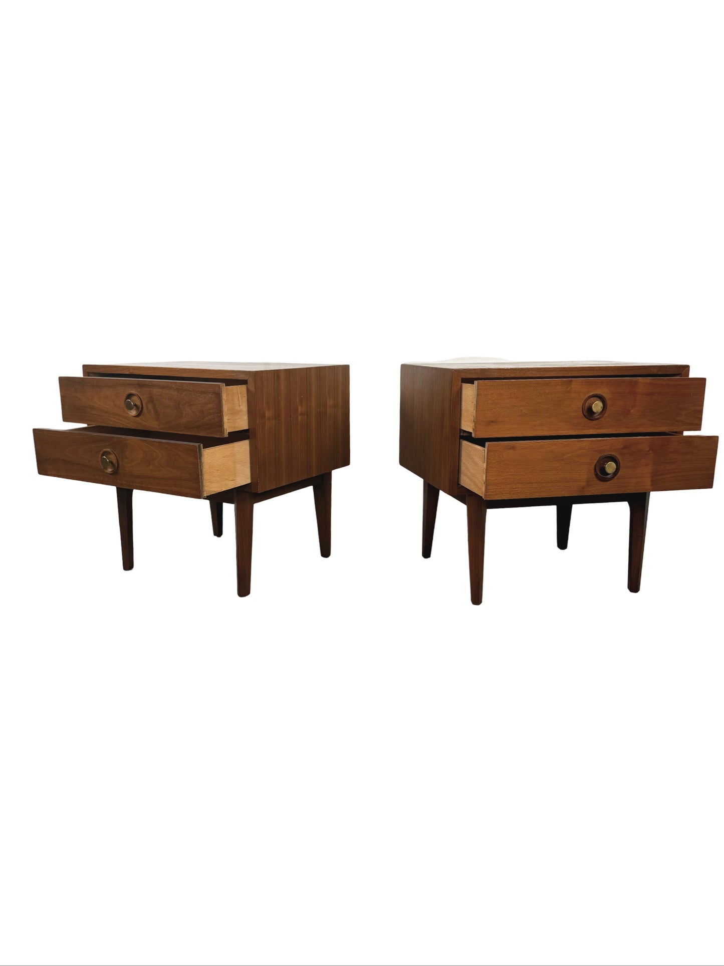 American of Martinsville Mid-Century Two-Drawer Nightstands – Pair
