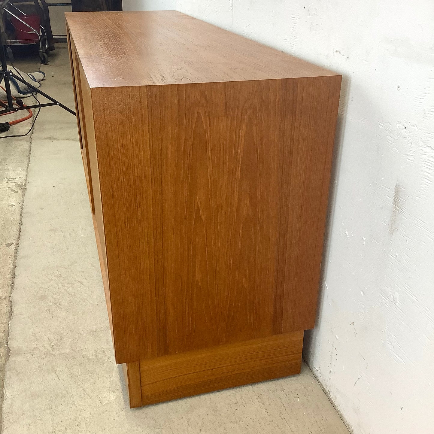 Scandinavian Modern Teak Credenza With Tambour Doors