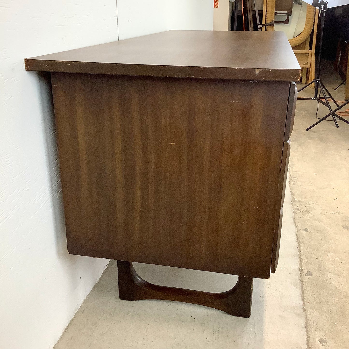 Mid-Century Six Drawer Writing Desk