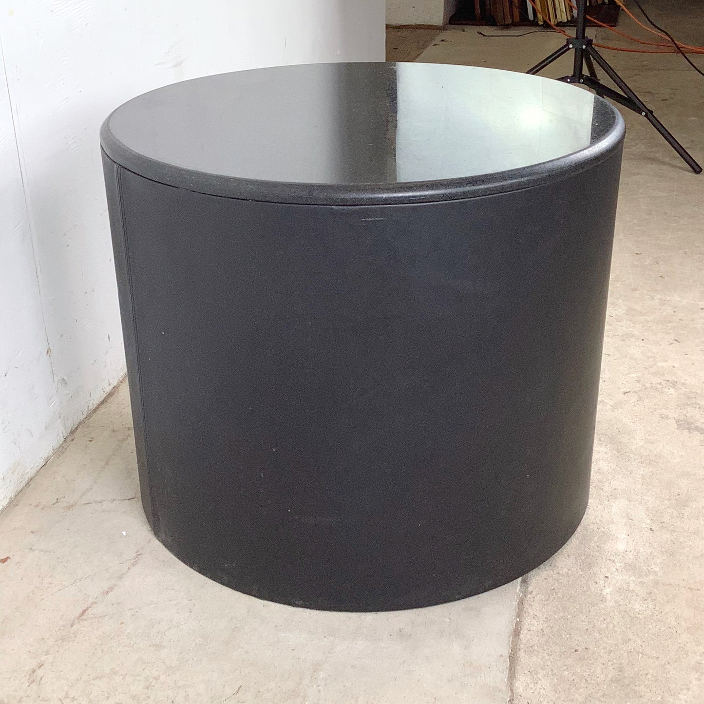 Post-Modern Black Drum Table after Pace Collection