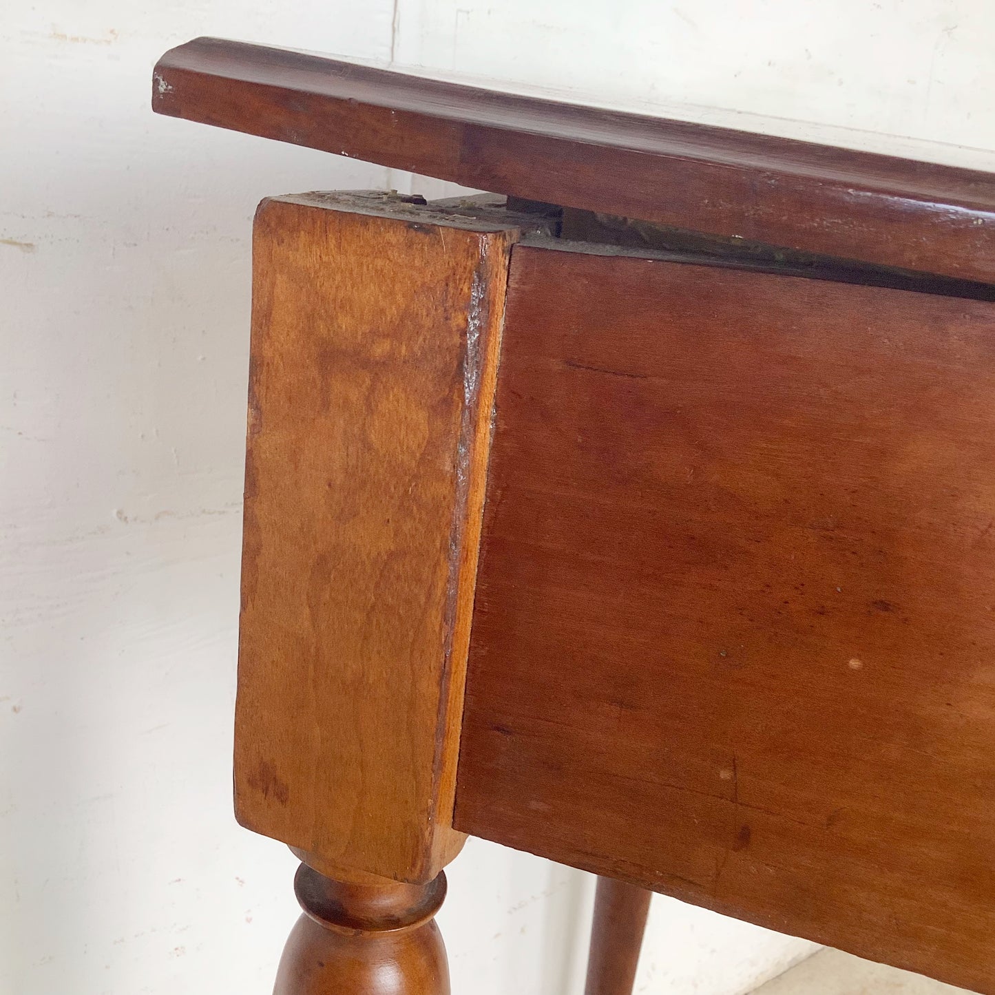 19th Century French Provincial Hand-Carved Walnut Side Table