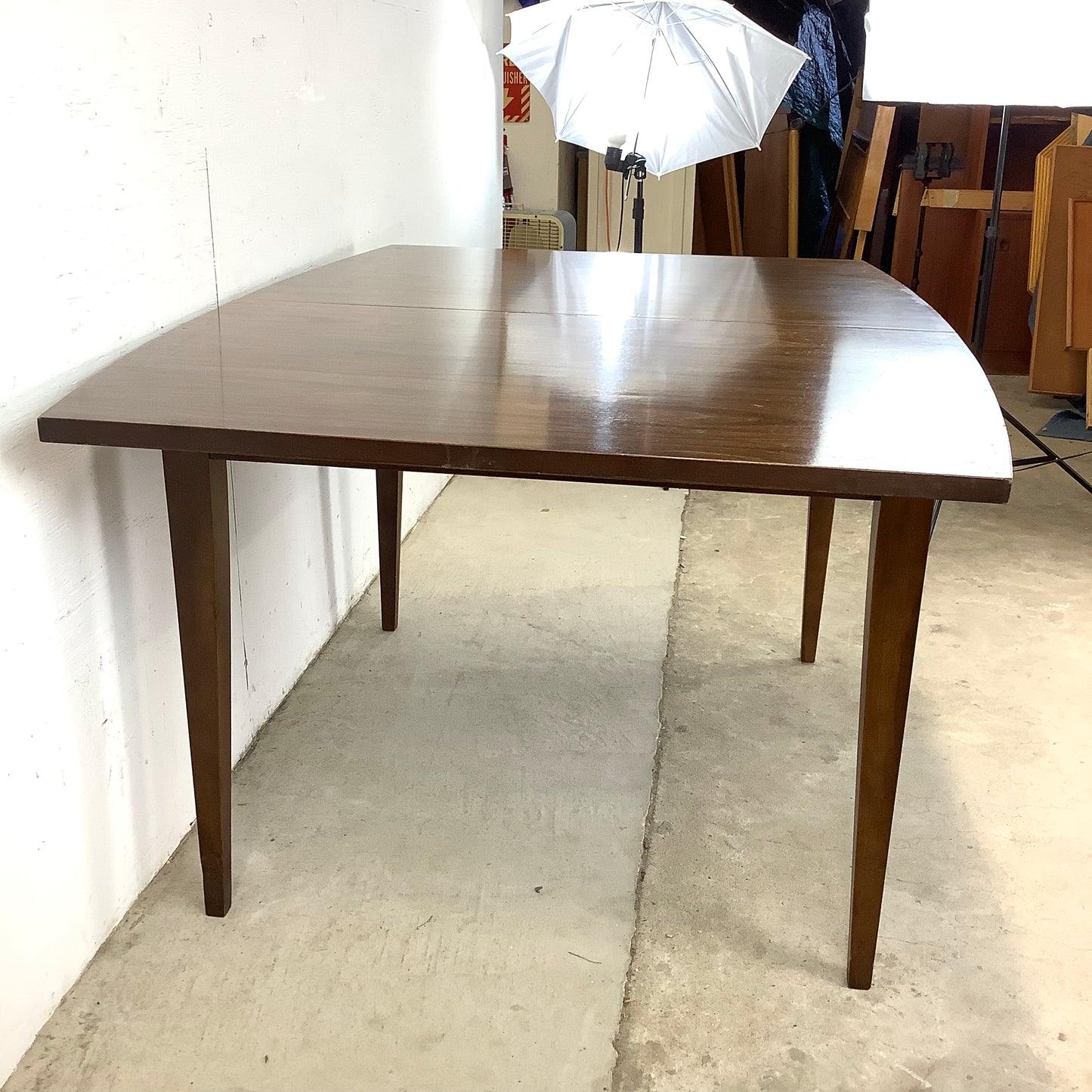 Mid-Century Walnut Finish Dining Table