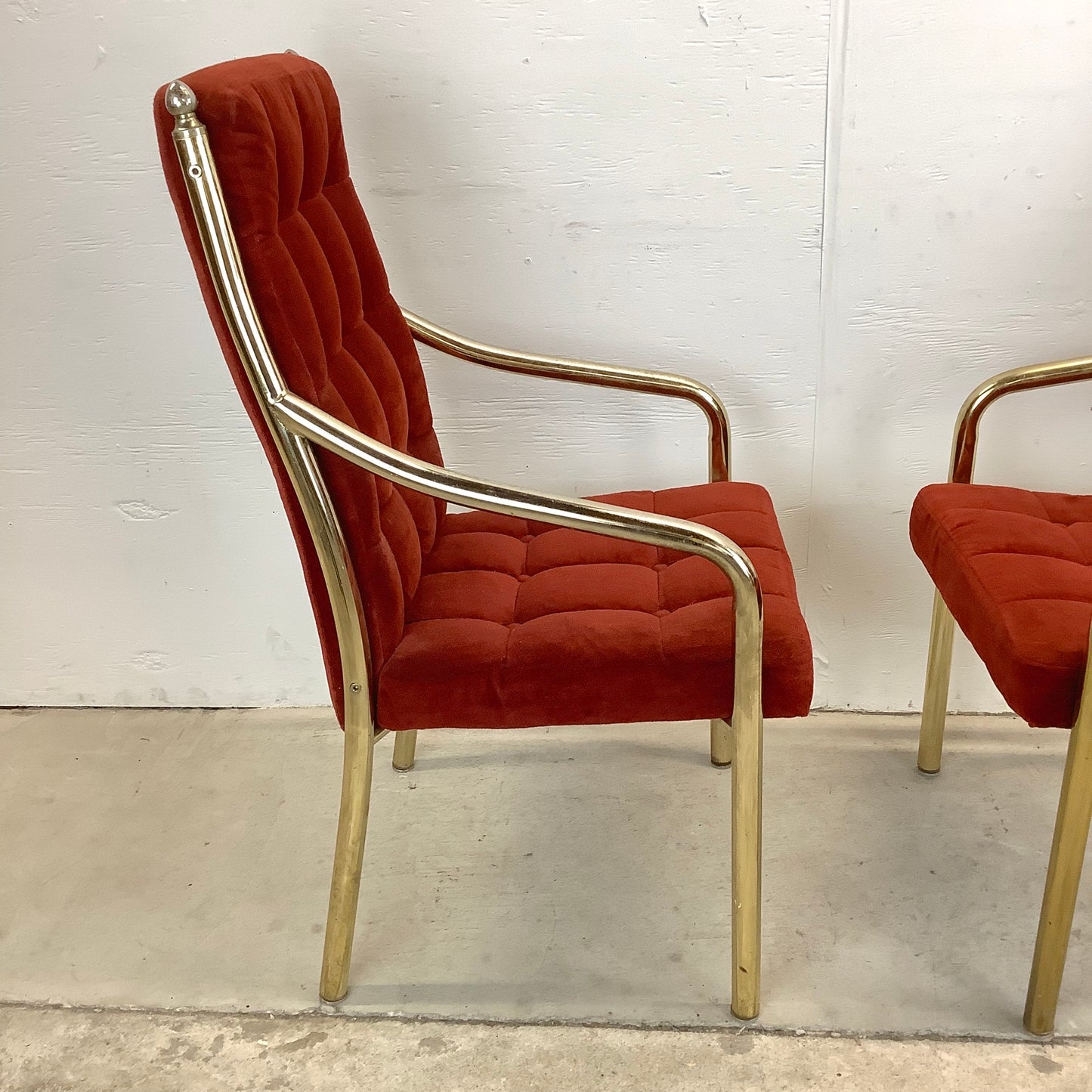 Vintage Modern Highback Red Dining Chairs by Chromcraft- Set of Six