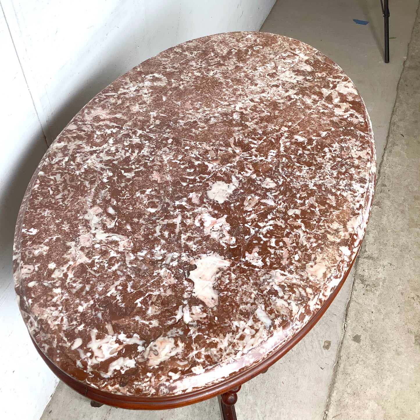 Victorian Revival Marble Top Center Table