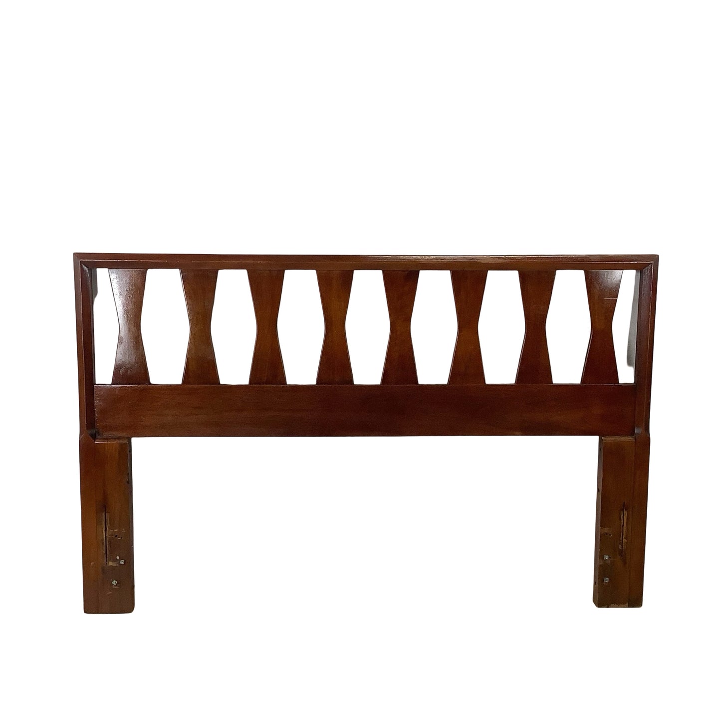Vintage Sculptural Bowtie Walnut Headboard | 60” Full/Queen