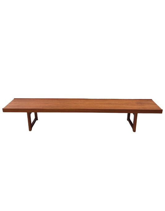Long Vintage Torbjørn Afdal for Bruksbo “Krobo” Teak Bench — 79 Inches, Norway