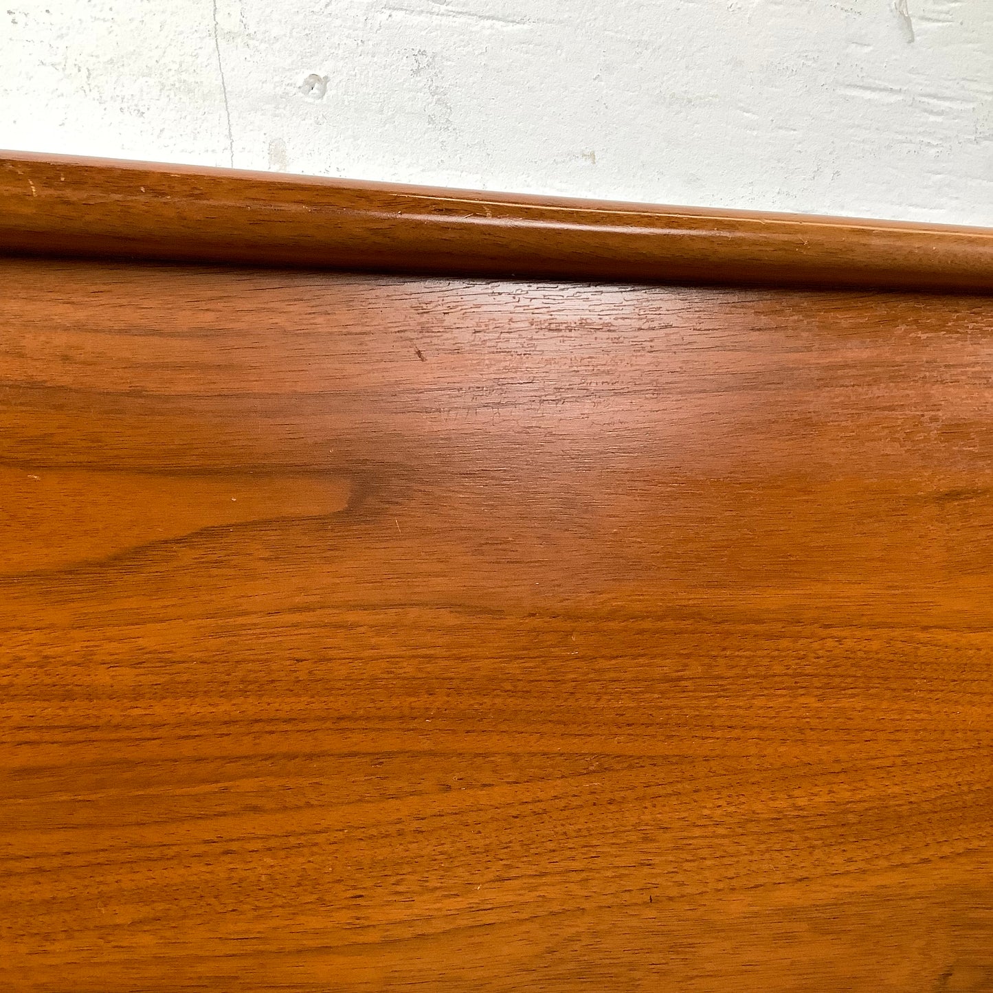 Sculptural MCM Walnut King Headboard