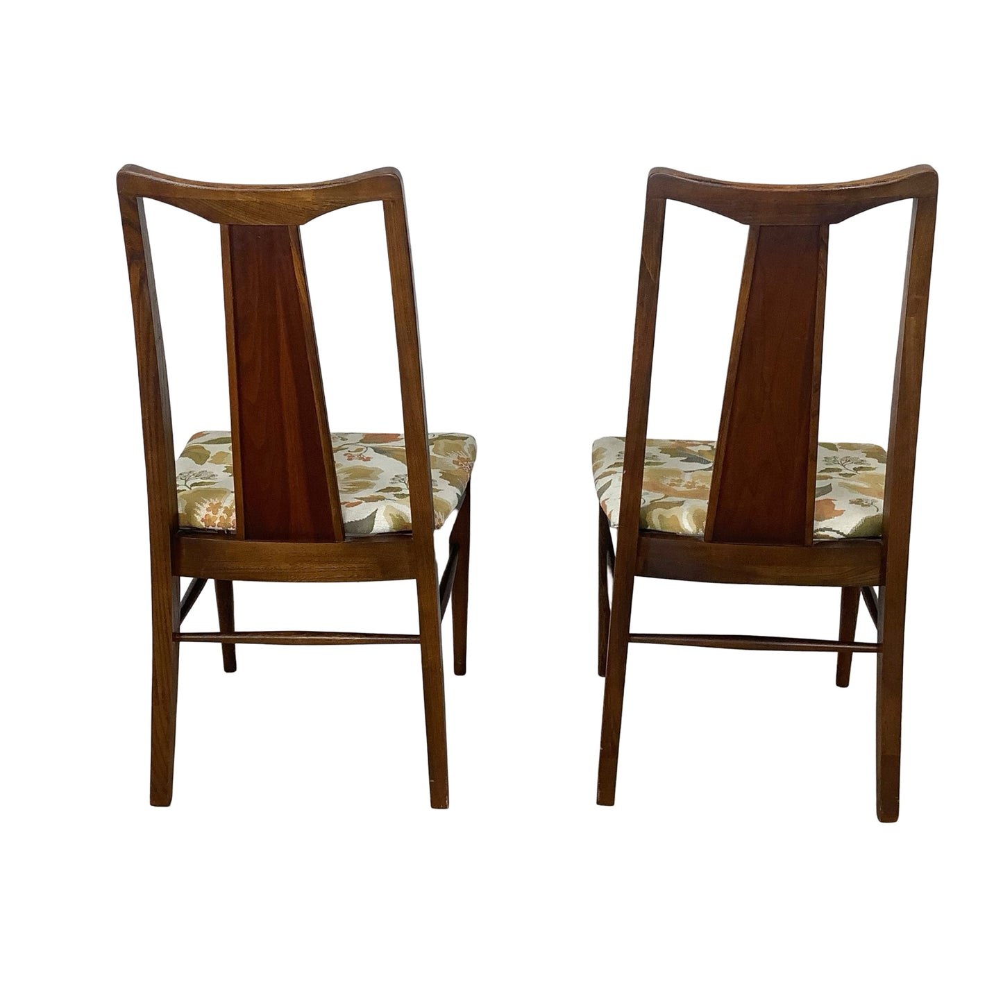 Vintage Mid-Century Modern Walnut & Cane Dining Chairs - Set of 6