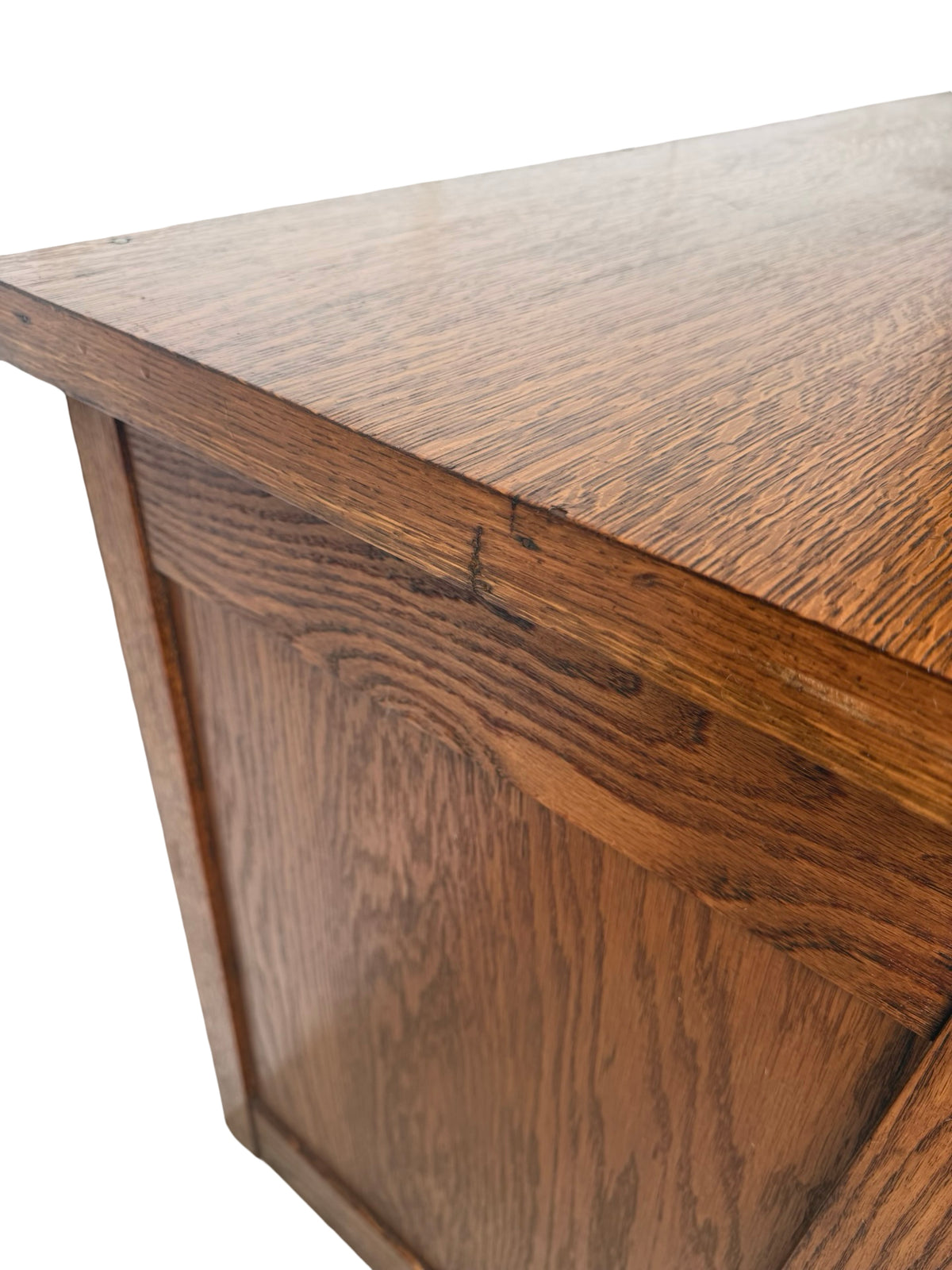 Antique Quarter-Sawn Oak Sideboard – Early 1900s American Arts &amp; Crafts Buffet
