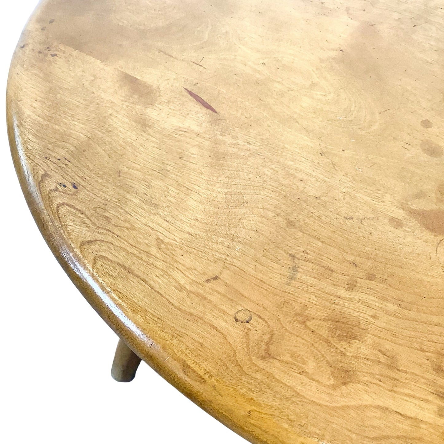 Heywood-Wakefield Solid Birch Lazy Susan Revolving Coffee Table (Wheat Finish)