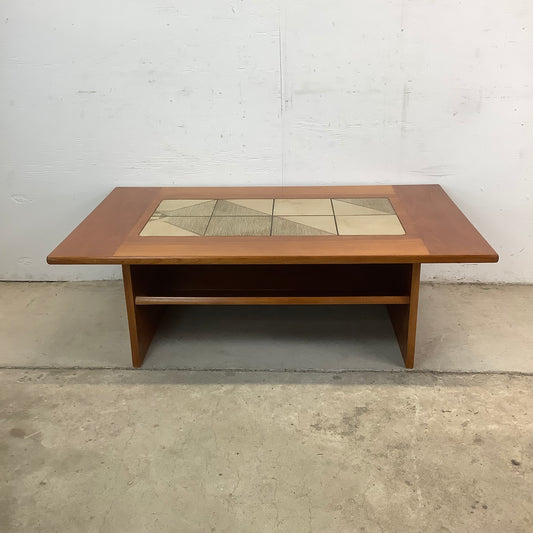 Danish Modern Teak & Tile Coffee Table