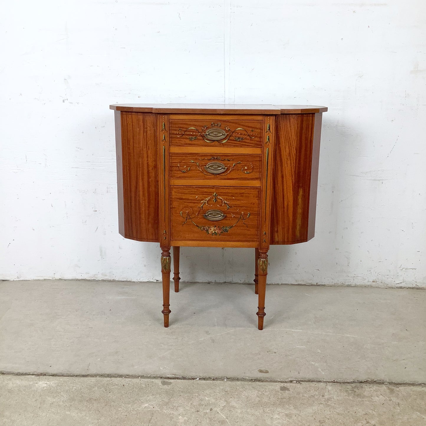 American Adam Revival Satinwood Martha Washington Sewing Cabinet | Aimone Mfg. Co., New York | circa 1900–1919