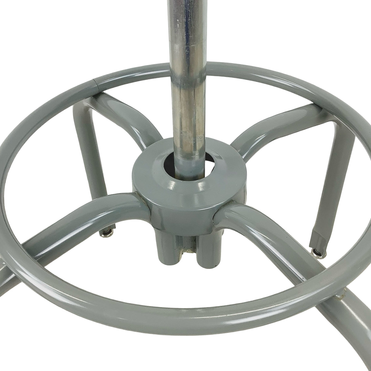 Vintage Industrial Drafting Stool with Backrest and Footrest
