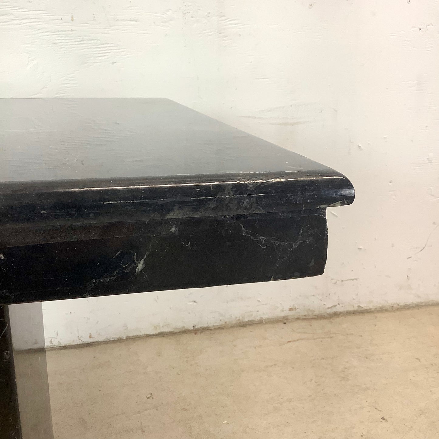 Nero Marquina Black Marble Square Side table