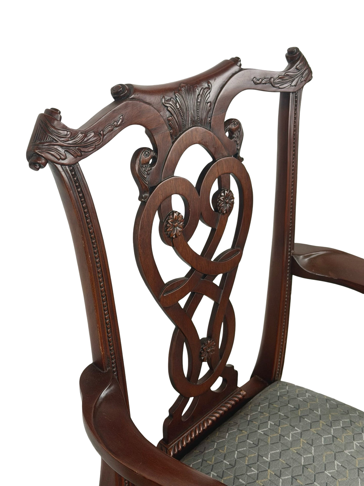 Vintage Maitland-Smith Chippendale Carved Armchair with Ball-and-Claw Feet