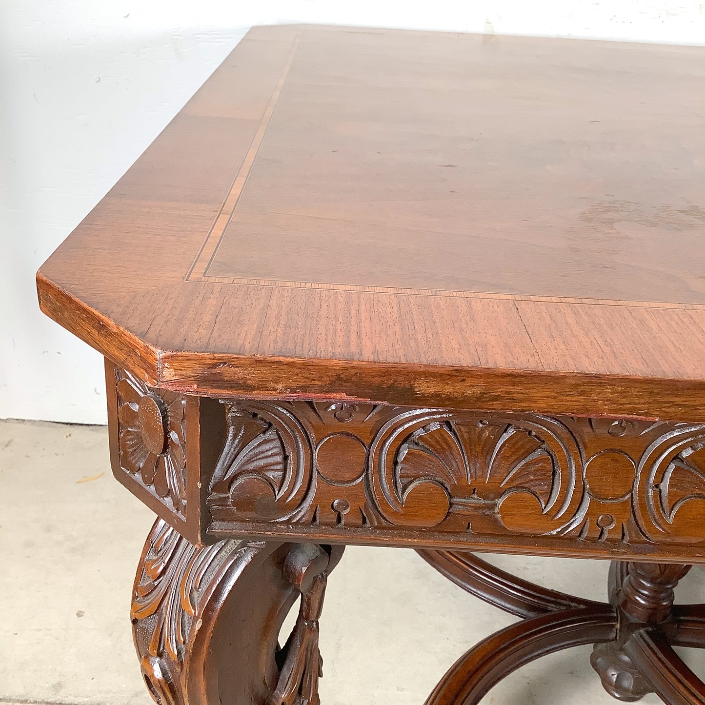 72” Carved Renaissance Revival Dining Table