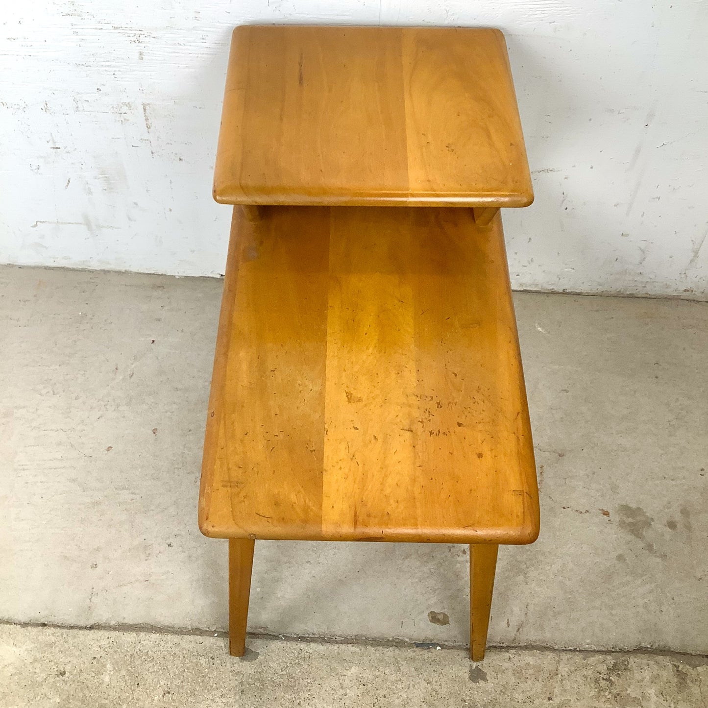 Vintage Heywood-Wakefield Birch Magazine Table | Mid-Century Wheat Finish End Table