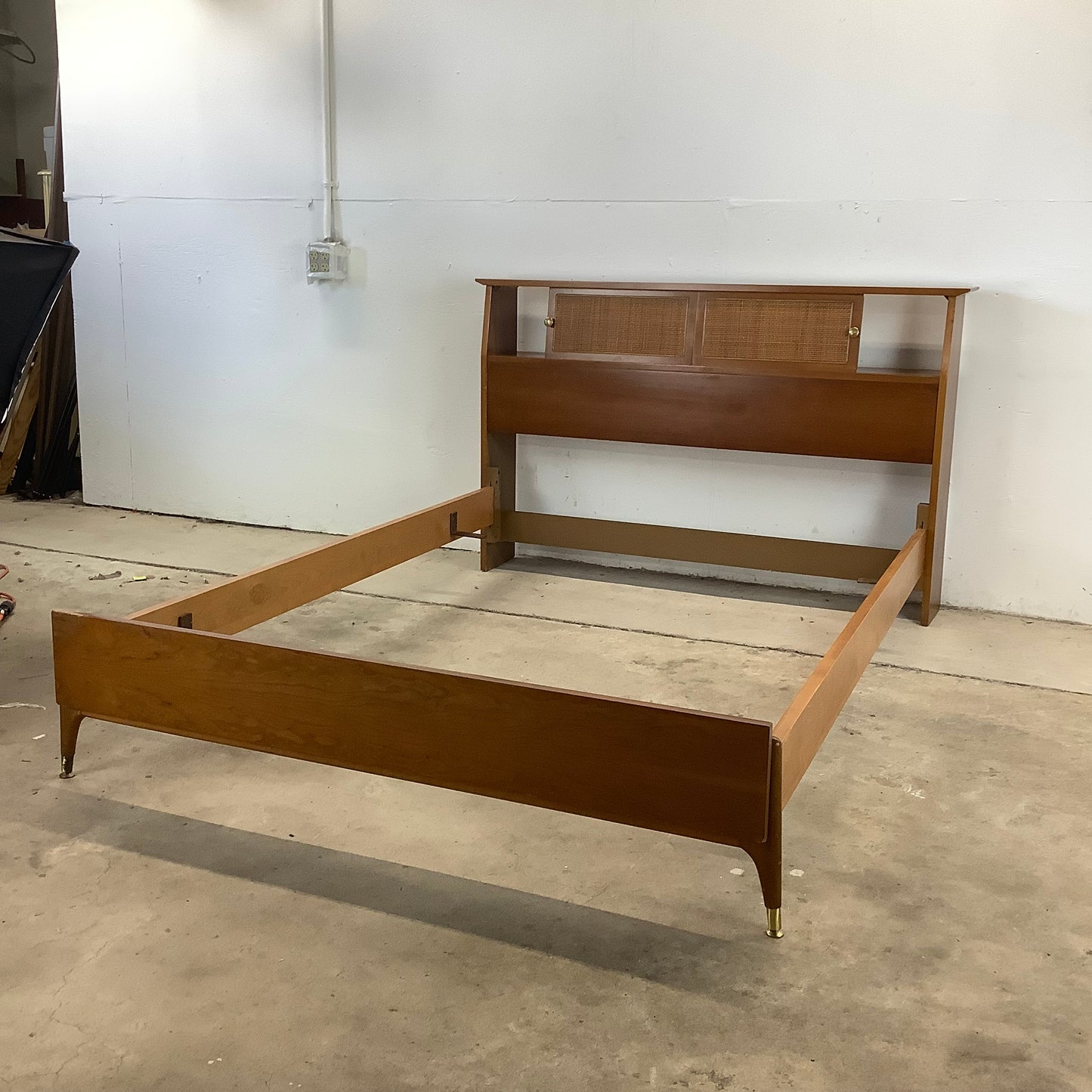 Vintage Mid-Century Bed Frame with Storage- Full