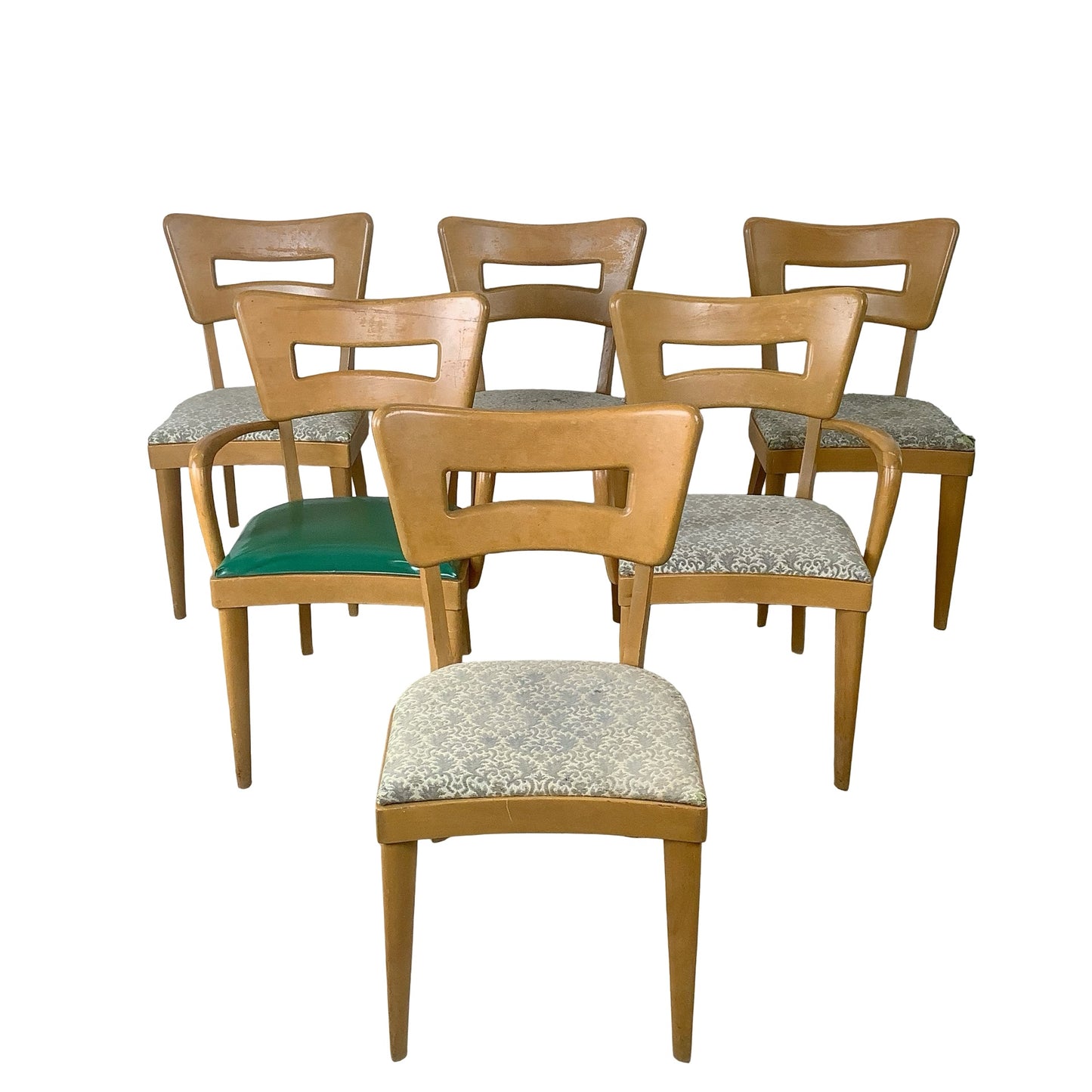 Heywood-Wakefield M 154 "Dog Bone" Dining Chairs — A Set of Six