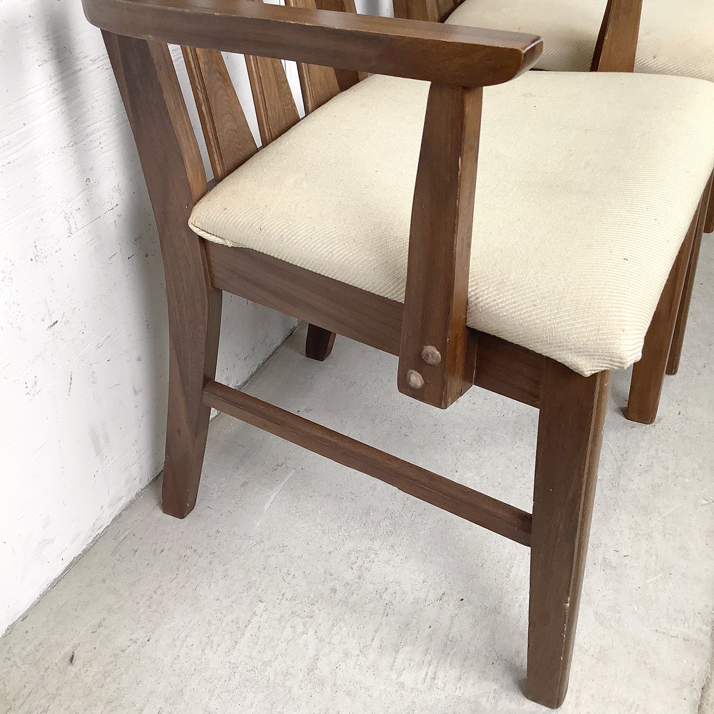 Set of Six Mid-Century Walnut Dining Chairs