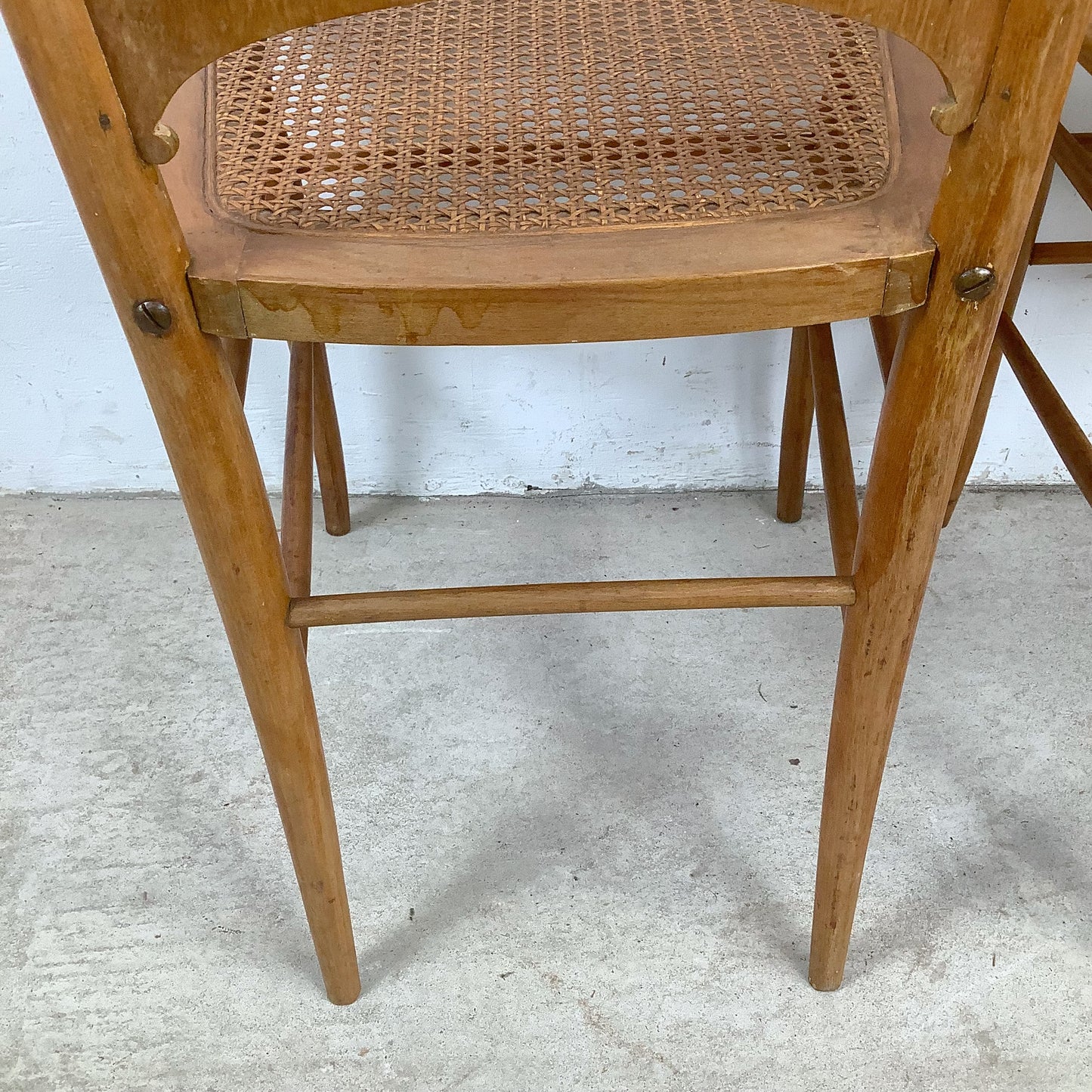 Antique Ribbon & Garland Caned Seat Side Chairs – Pair