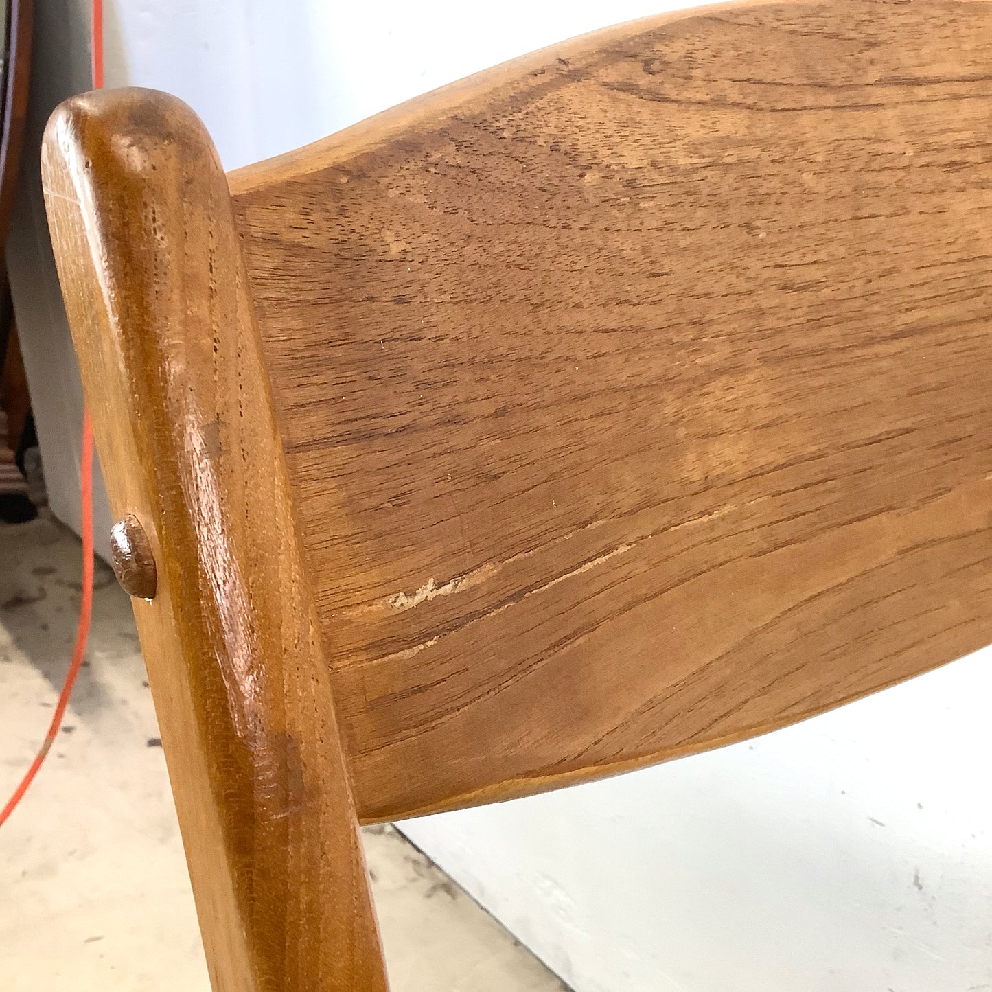 Vintage Teak DIning Chairs with Rope Seats- pair