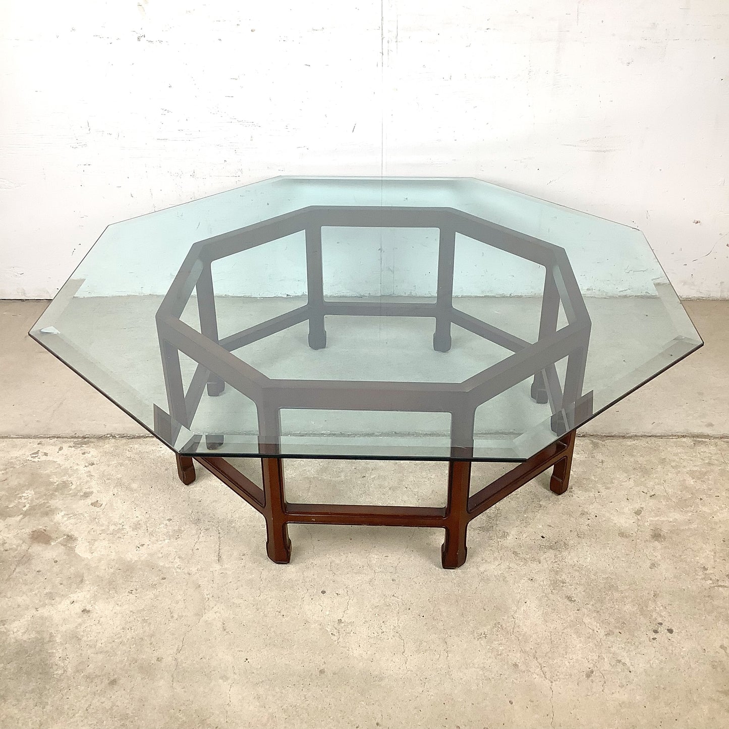 Vintage Modern Octagonal Glass Coffee Table
