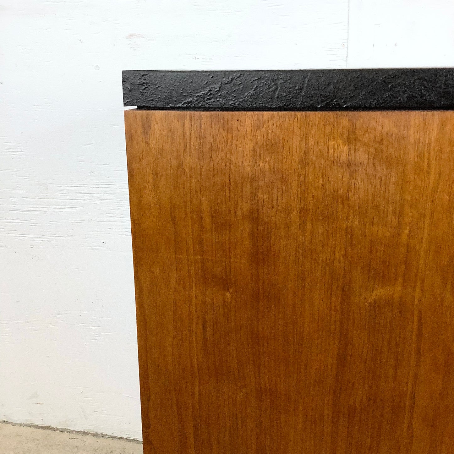 Vintage Modern End Table With Stone Top