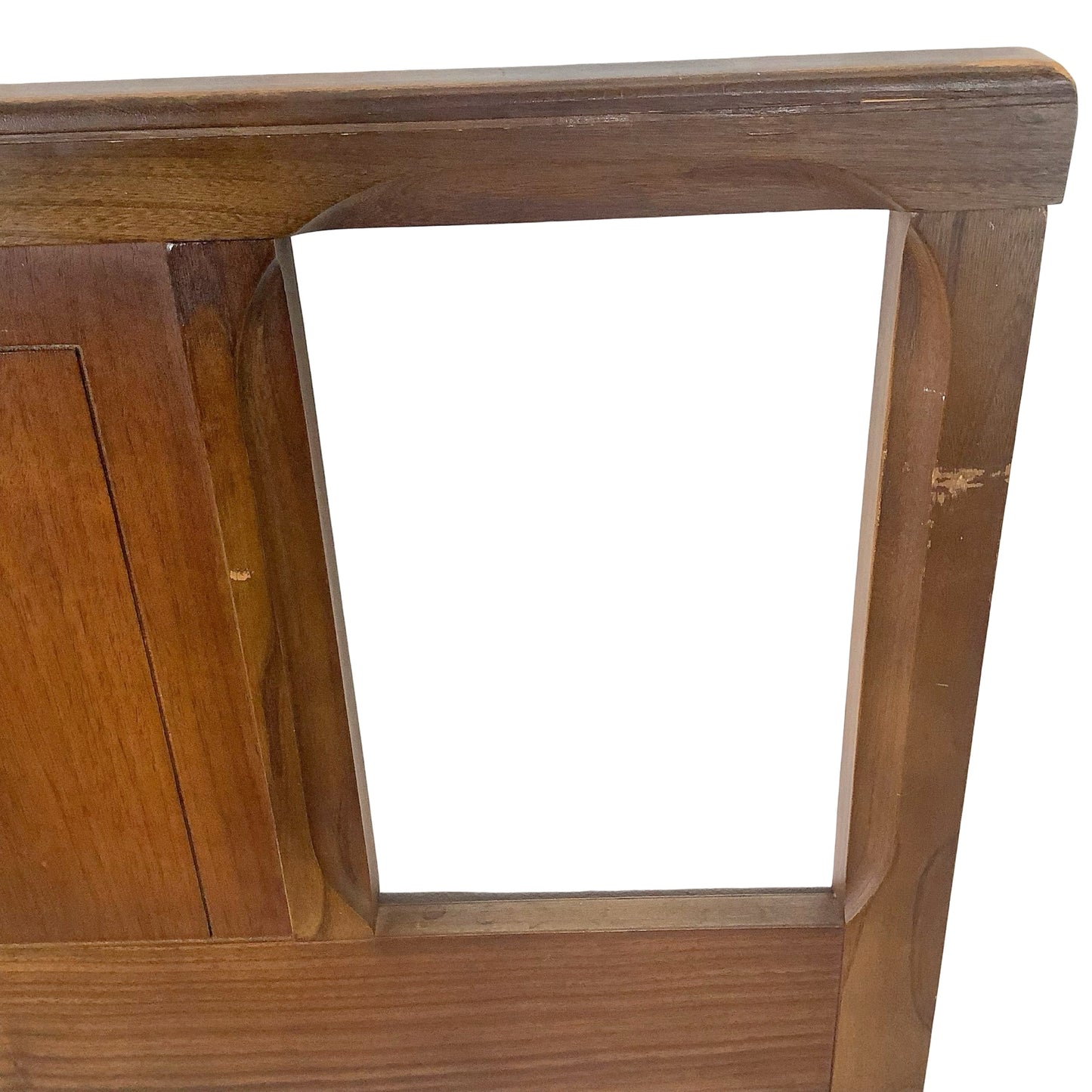 Mid-Century Modern Walnut Headboard | Vintage Full/Queen | Sculptural Cutout Design