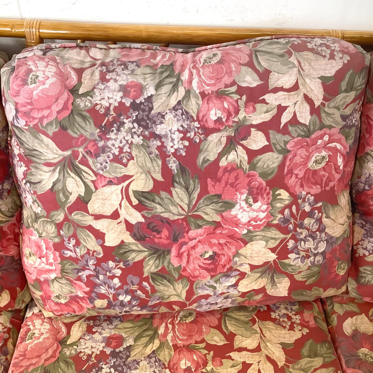 Vintage Architectural Boho Modern Rattan Sofa