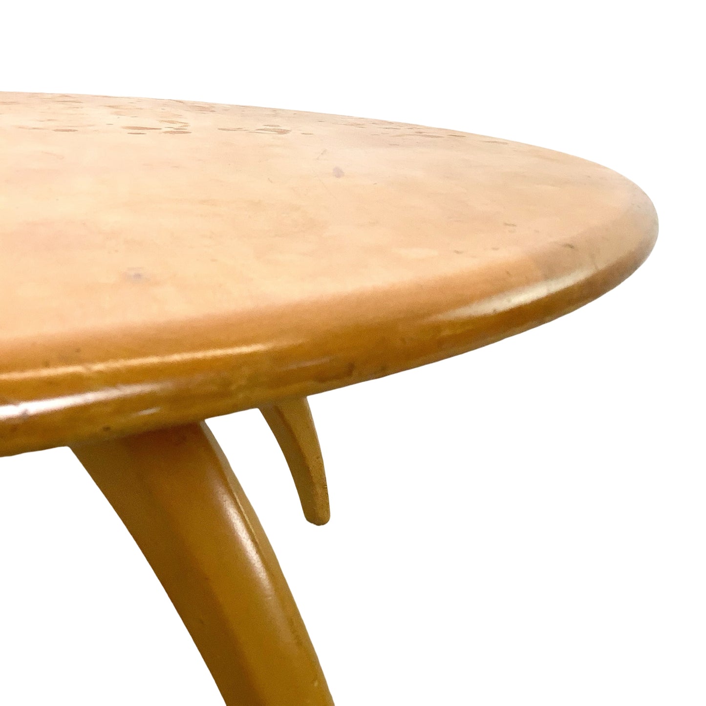 Heywood-Wakefield Solid Birch Lazy Susan Revolving Coffee Table (Wheat Finish)