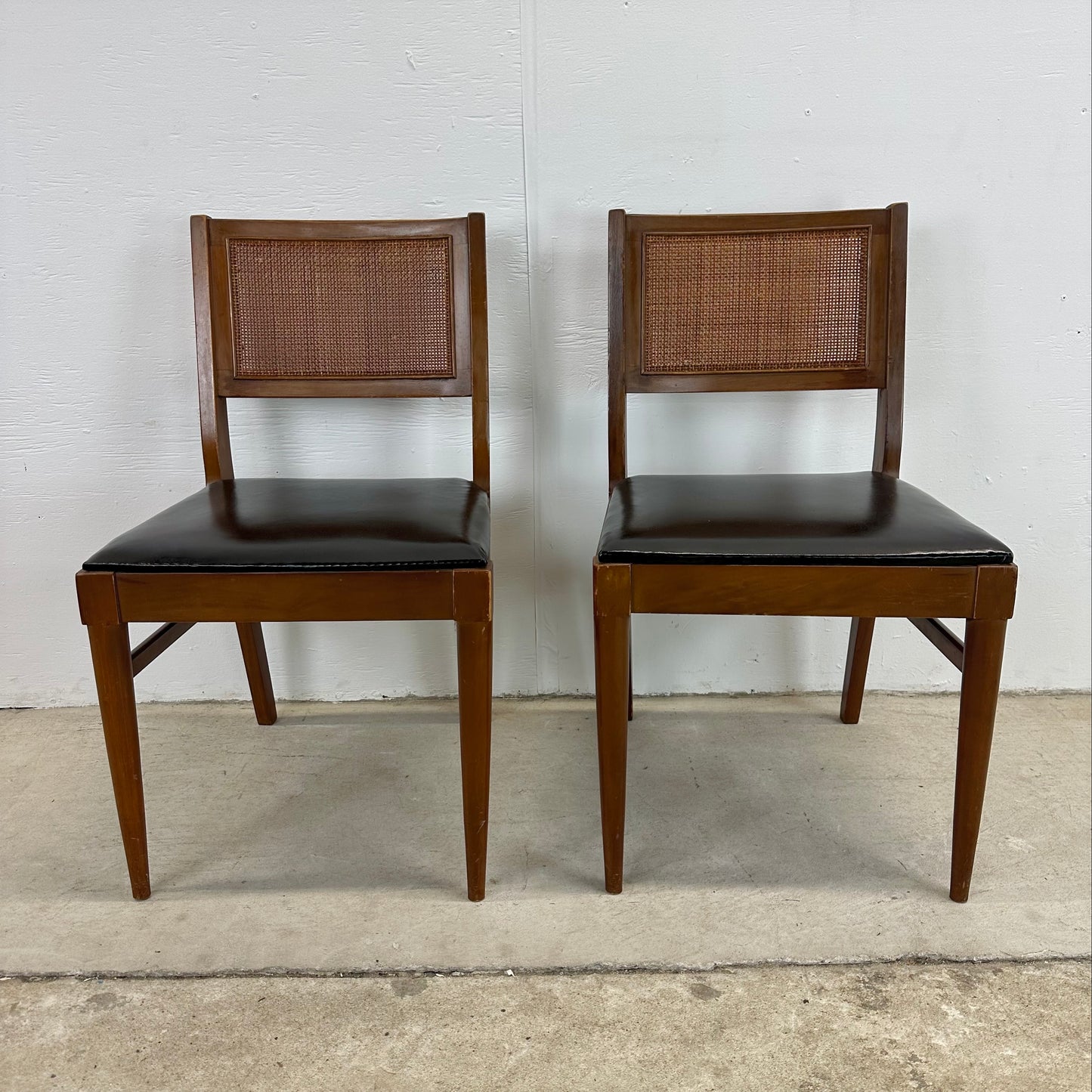 Mid-Century Cane Back Dining Chairs after Jens Risom