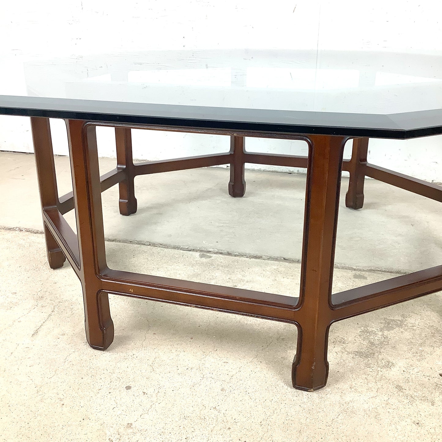Vintage Modern Octagonal Glass Coffee Table