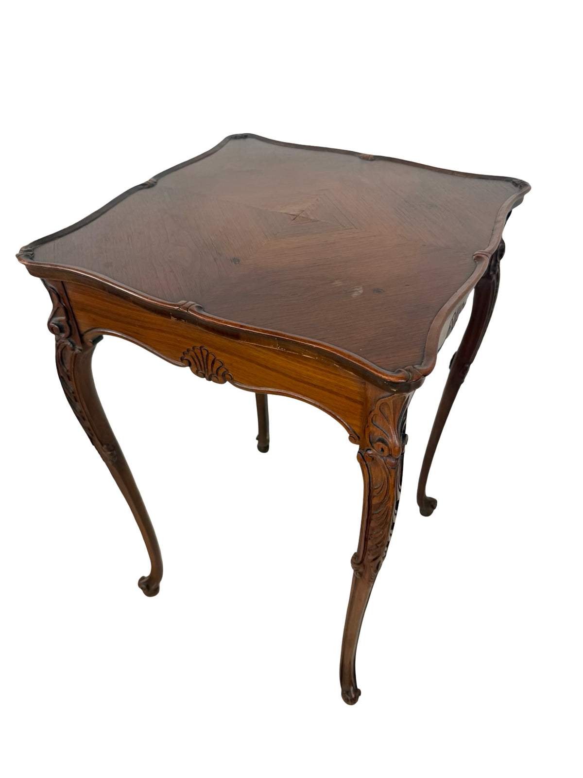 Vintage French Provincial Tall Square Occasional Table