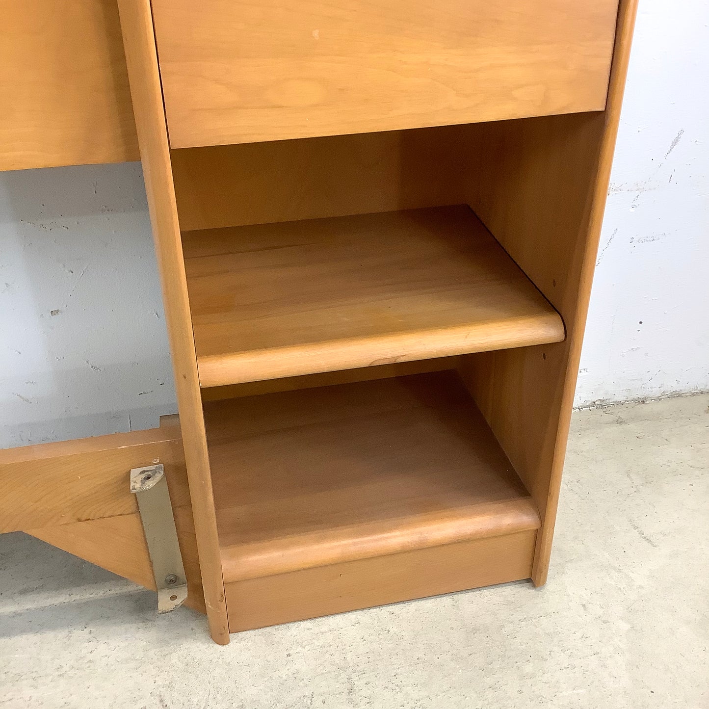 Vintage Storage Headboard With Built in Nightstands by Heywood-Wakefield