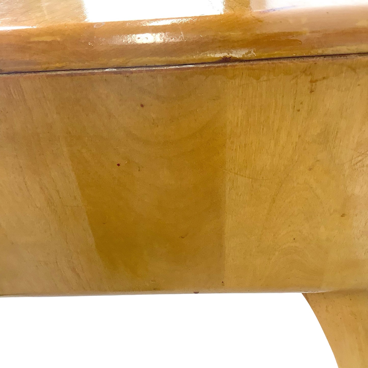 Heywood-Wakefield Solid Birch Encore Open Cubby Lamp Table (Wheat Finish)