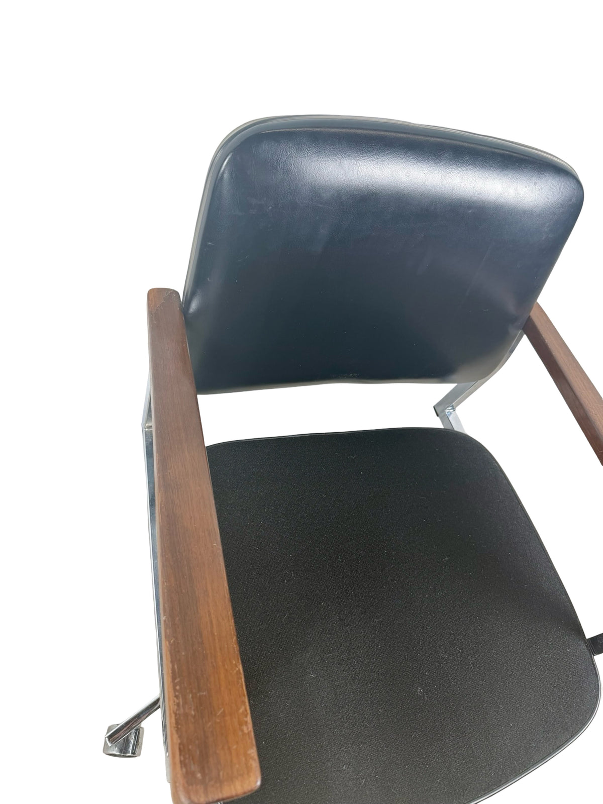Vintage United Chair Co. Mid-Century Chrome Swivel Office Chair