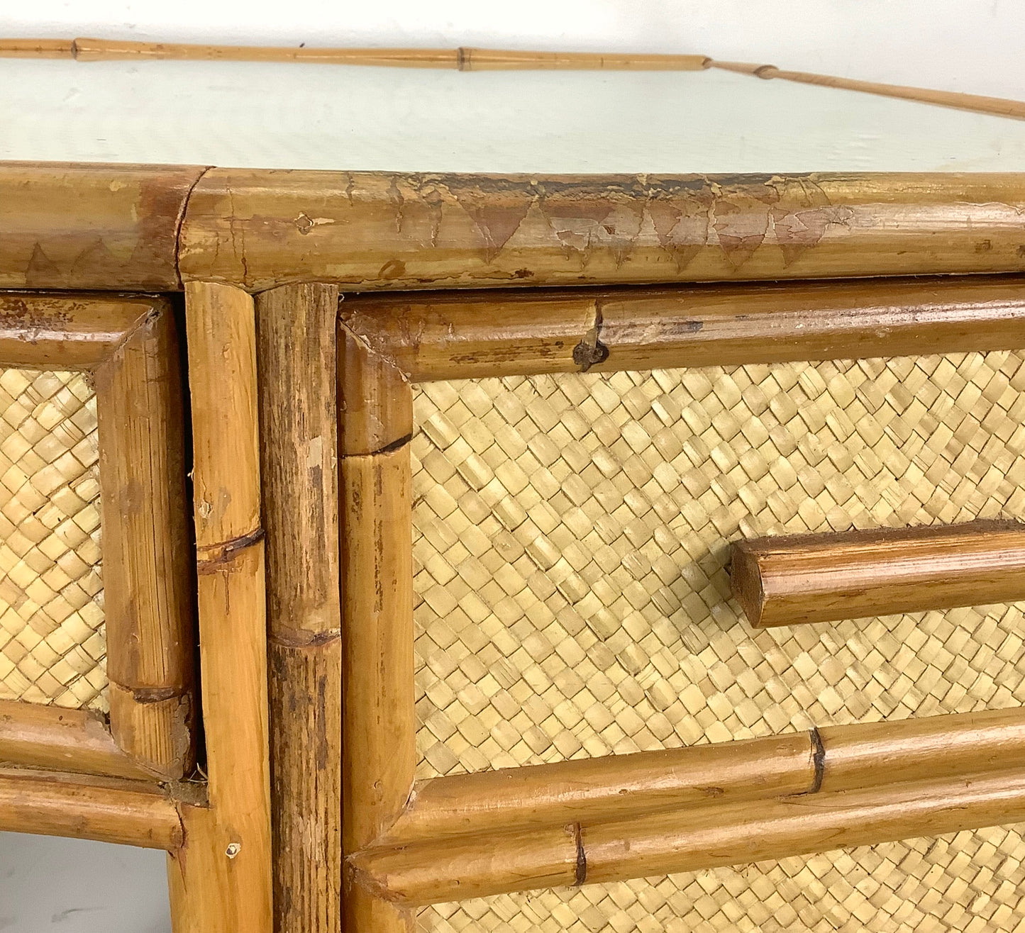 Vintage Bamboo Frame Writing Desk