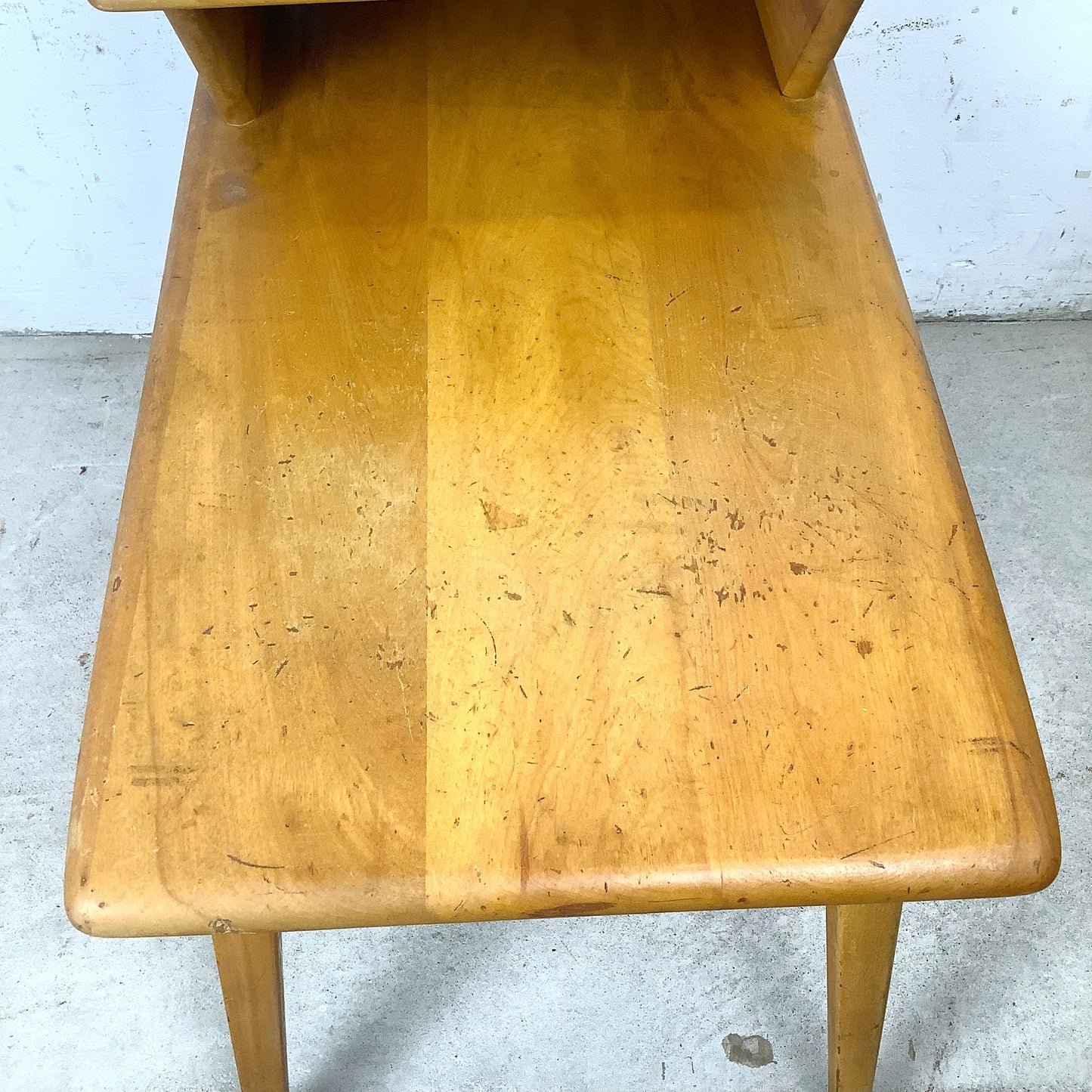 Vintage Heywood-Wakefield Birch Magazine Table | Mid-Century Wheat Finish End Table