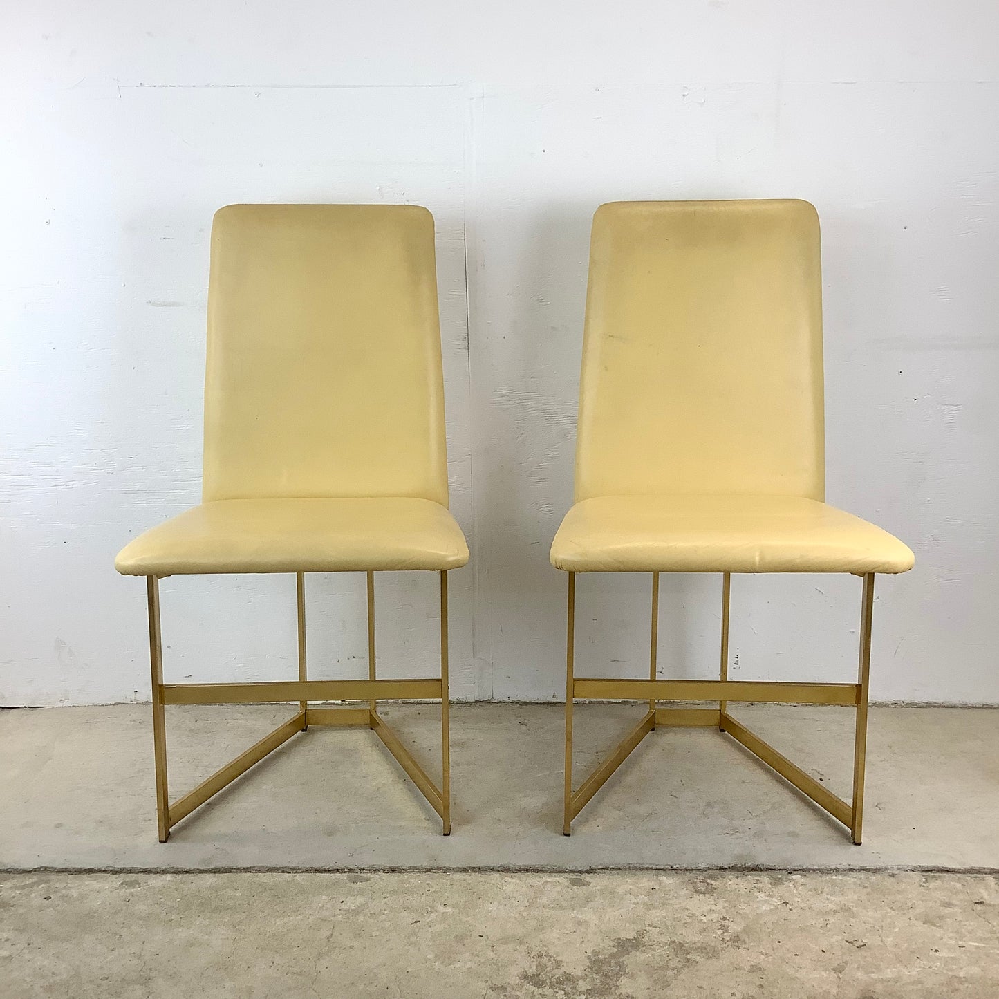 Pair Modern Highback Dining Chairs