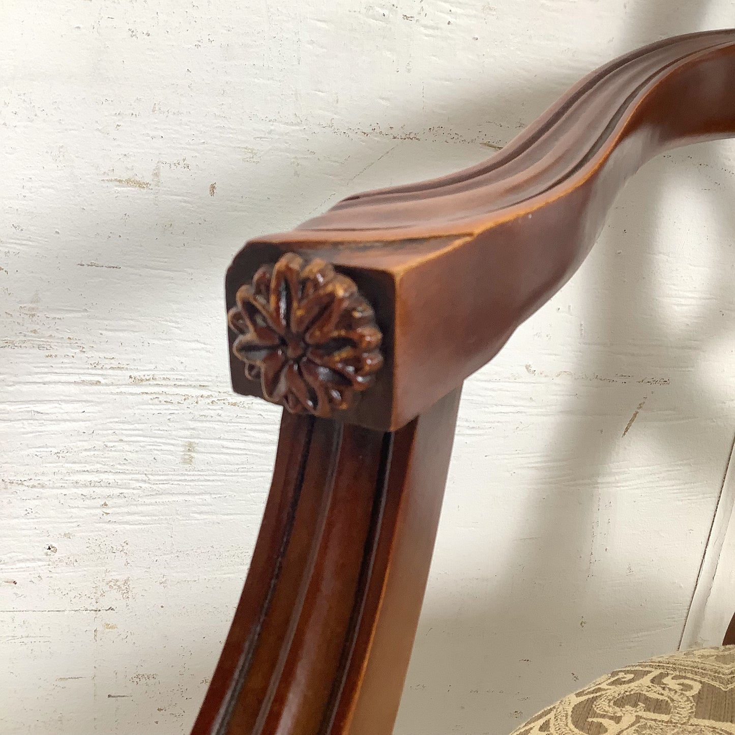 Hepplewhite Spider Back Mahogany Armchair | Upholstered Seat | Late 20th Century